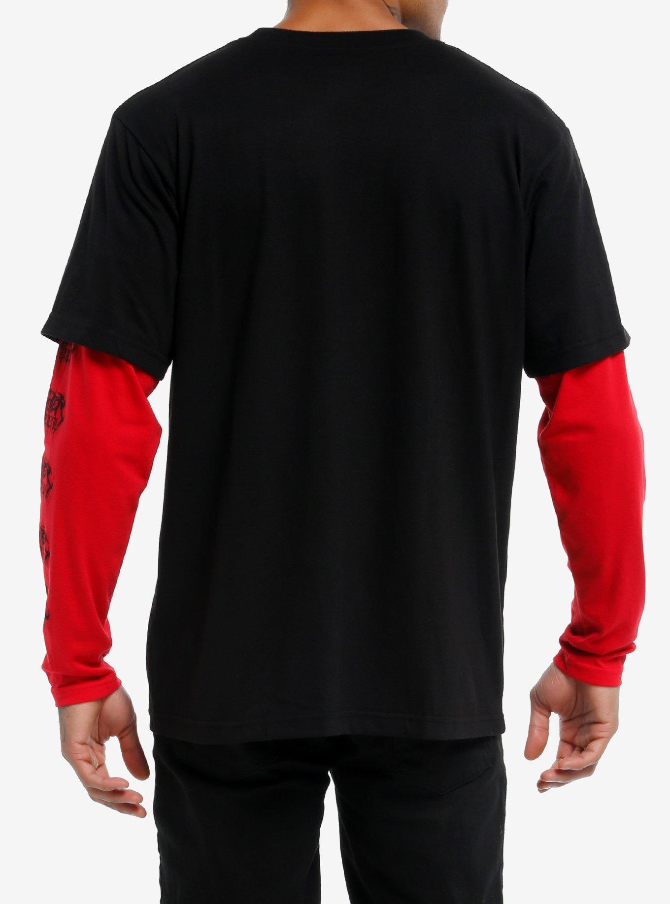 Slaughter To Prevail Red & Black Twofer Long-Sleeve T-Shirt, BLACK, alternate
