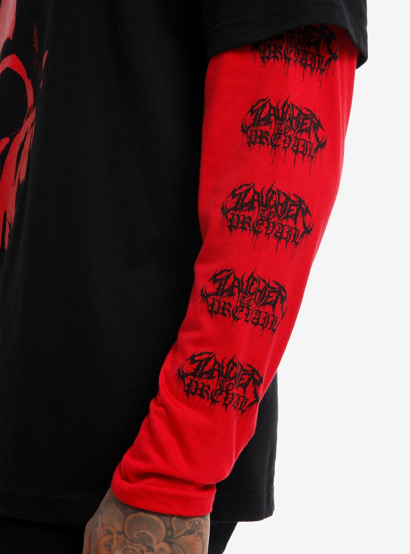 Slaughter To Prevail Red & Black Twofer Long-Sleeve T-Shirt, BLACK, alternate