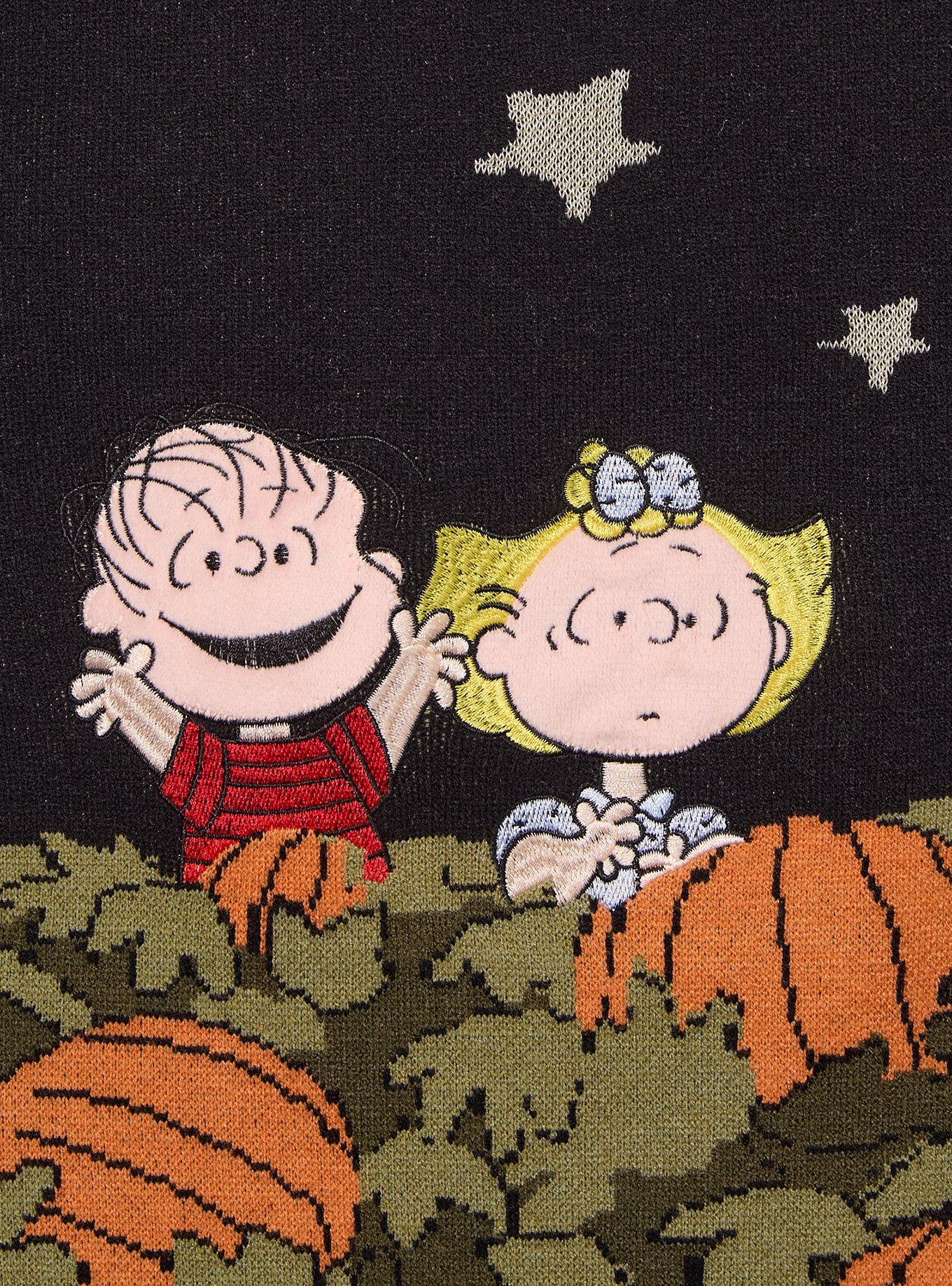 Peanuts Great Pumpkin Scenic Glow-in-the-Dark Women's Cardigan &mdash; BoxLunch Exclusive, BLACK, alternate