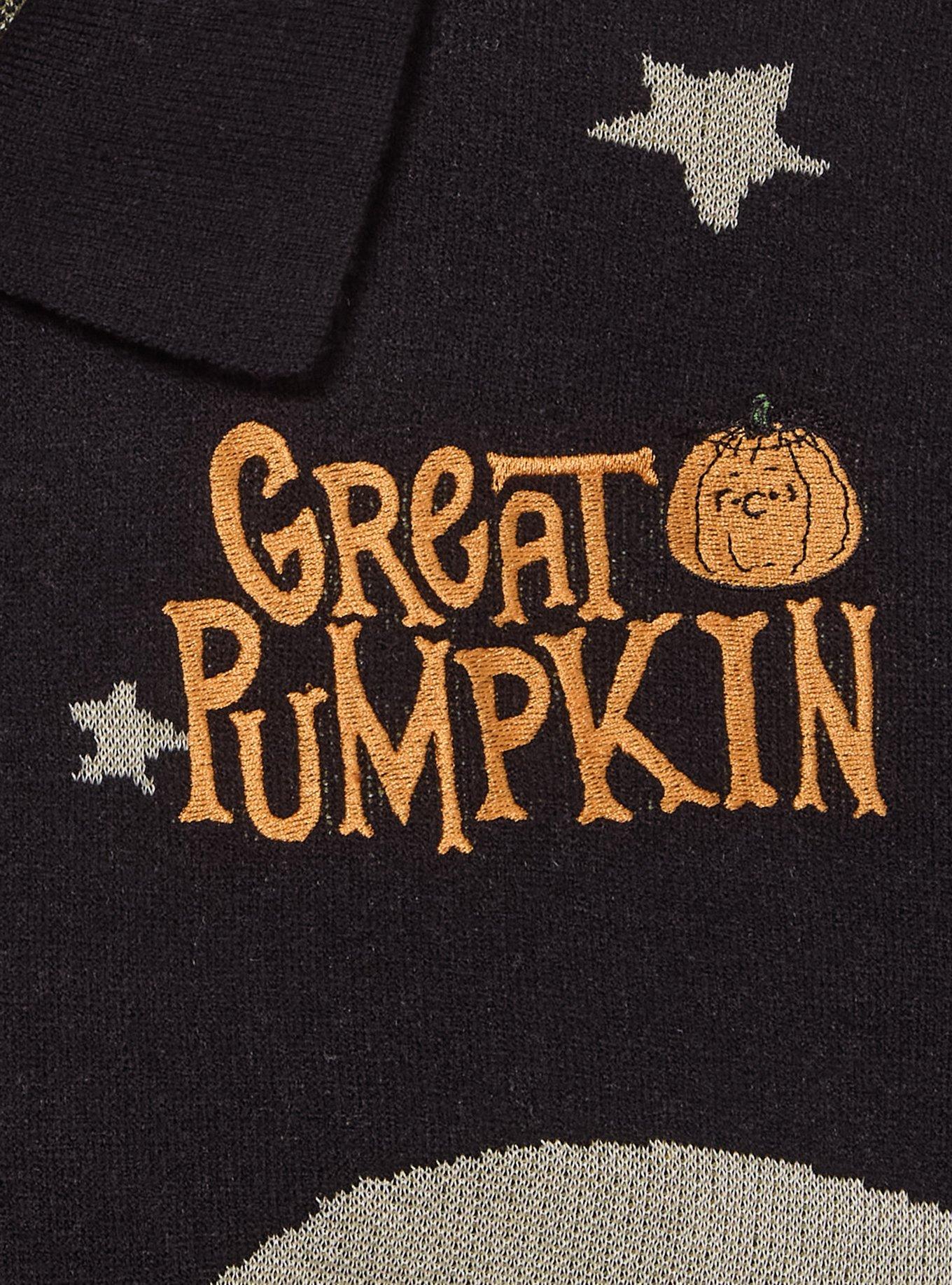 Peanuts Great Pumpkin Scenic Glow-in-the-Dark Women's Cardigan &mdash; BoxLunch Exclusive, BLACK, alternate