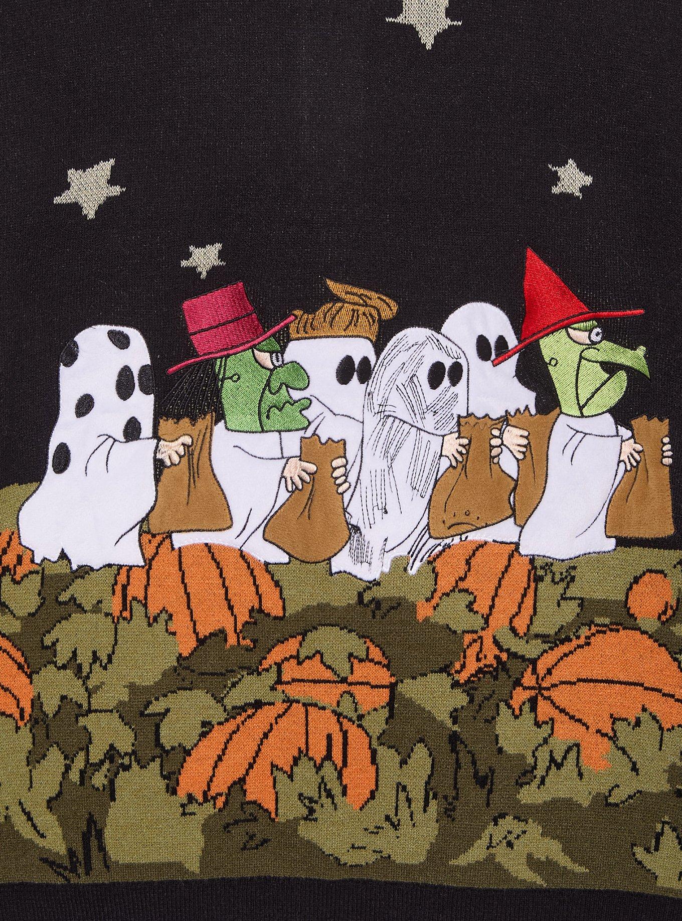 Peanuts Great Pumpkin Scenic Glow-in-the-Dark Women's Cardigan &mdash; BoxLunch Exclusive, BLACK, alternate