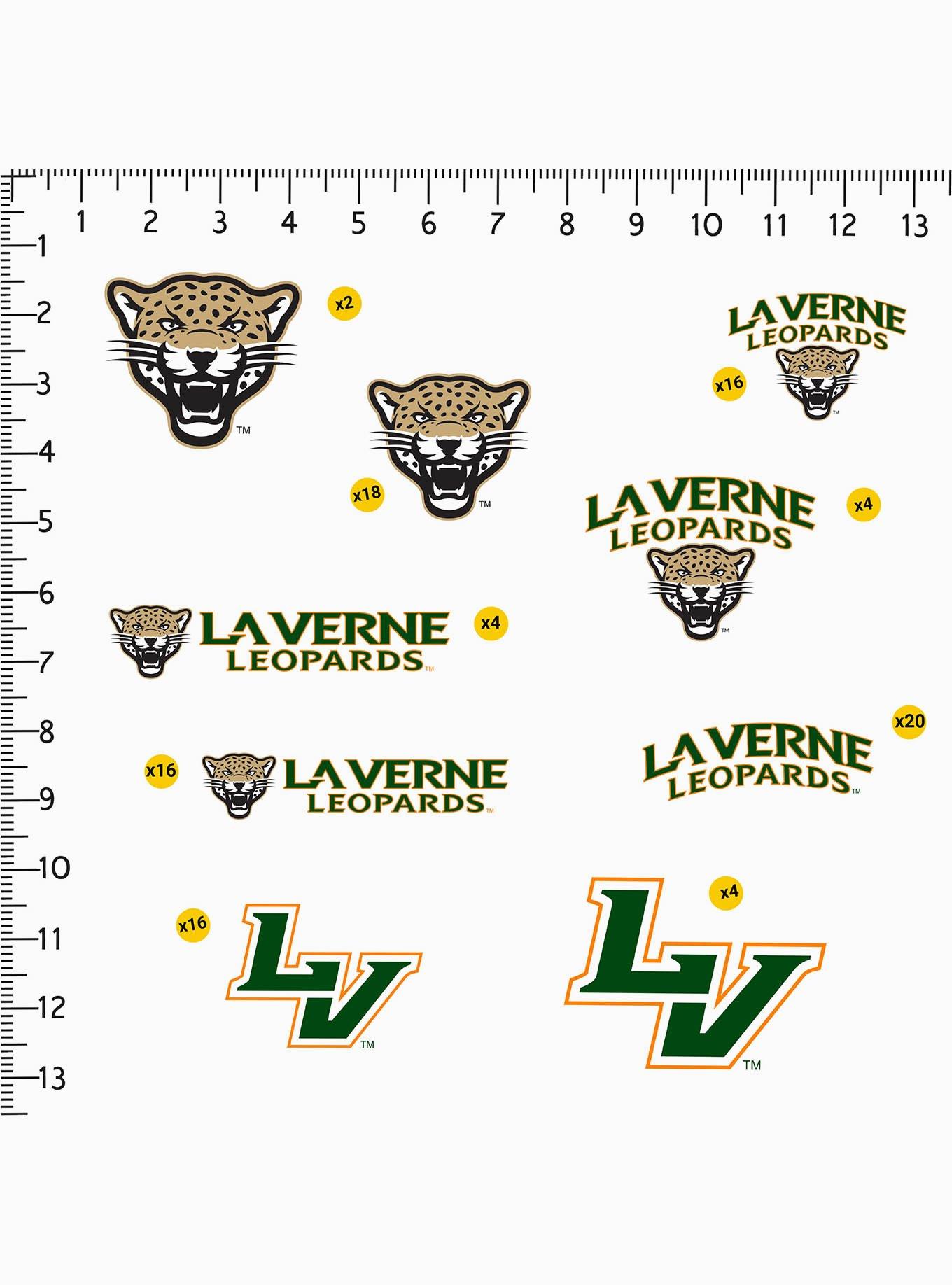 University Of La Verne Leopards 100 Ct. Sticker Pack, , alternate