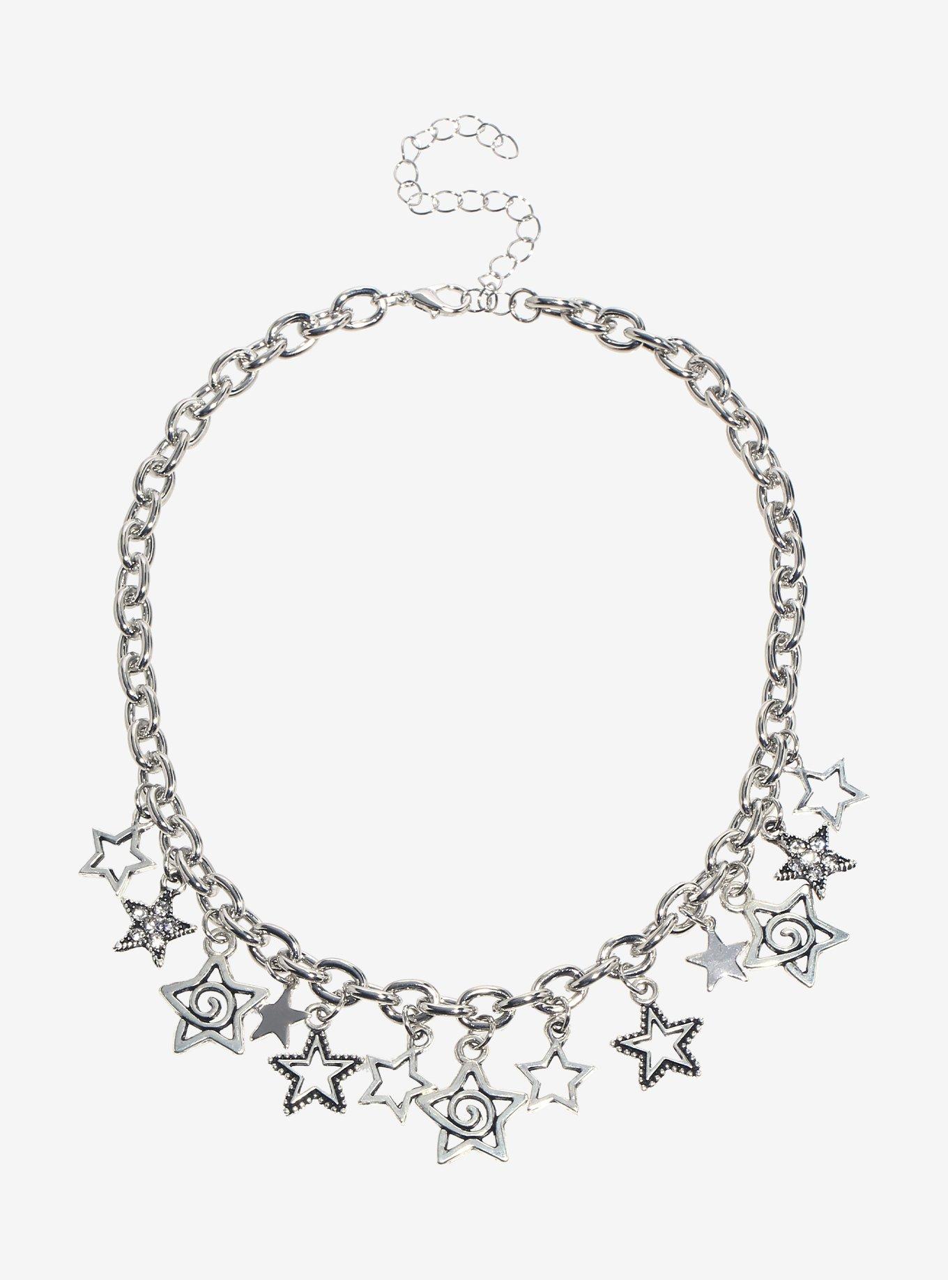 Spiral Star Charm Chain Choker, , hi-res