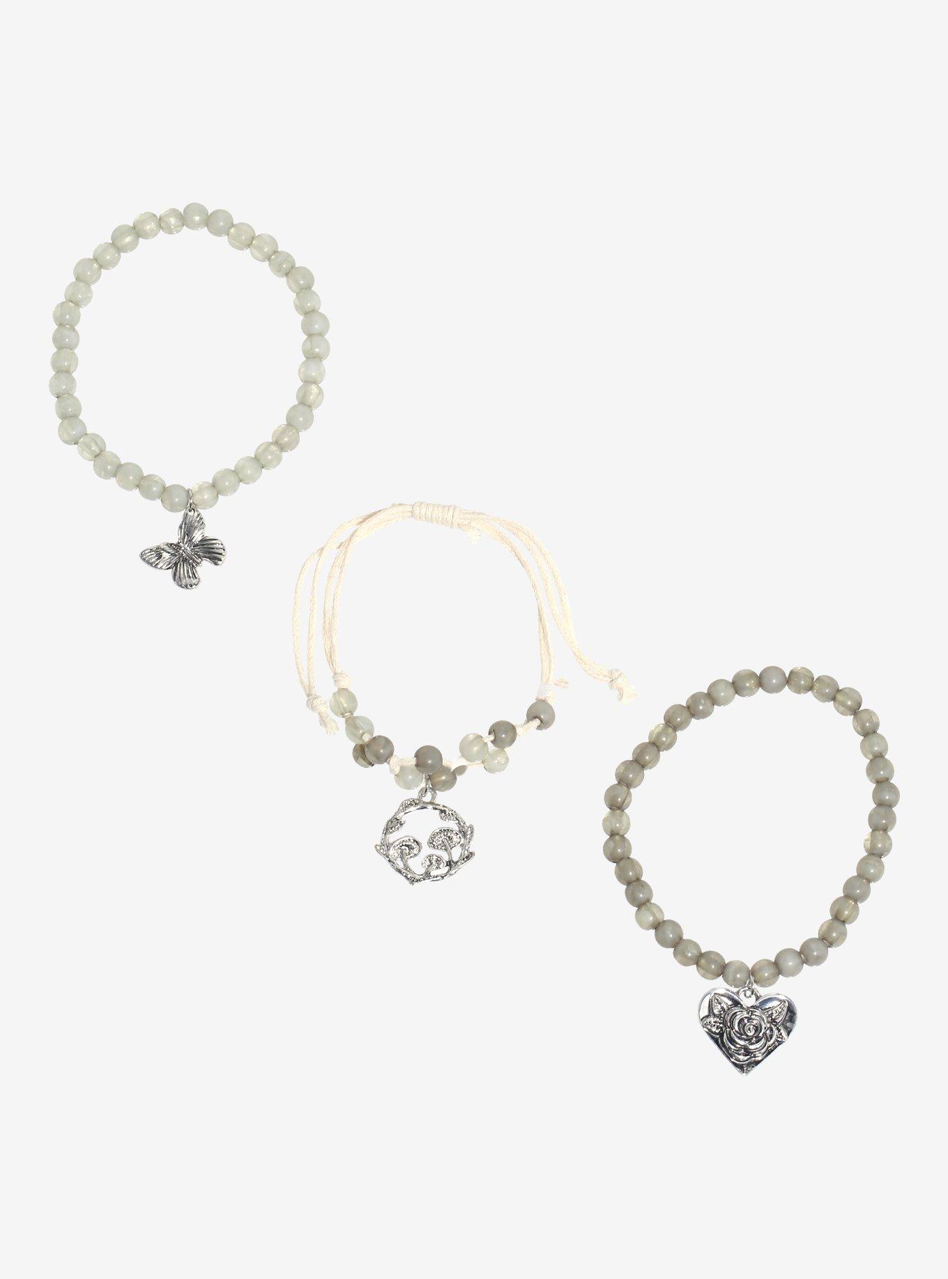 Thorn & Fable Butterfly Mushroom Forest Bead Bracelet Set, , hi-res