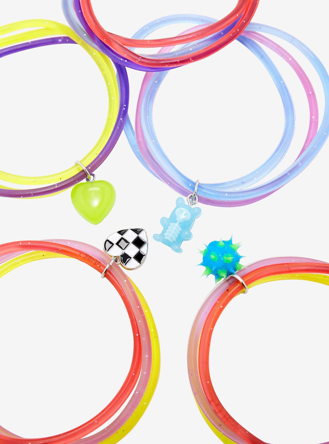 Charm Glitter Jelly Bracelet Set, , alternate