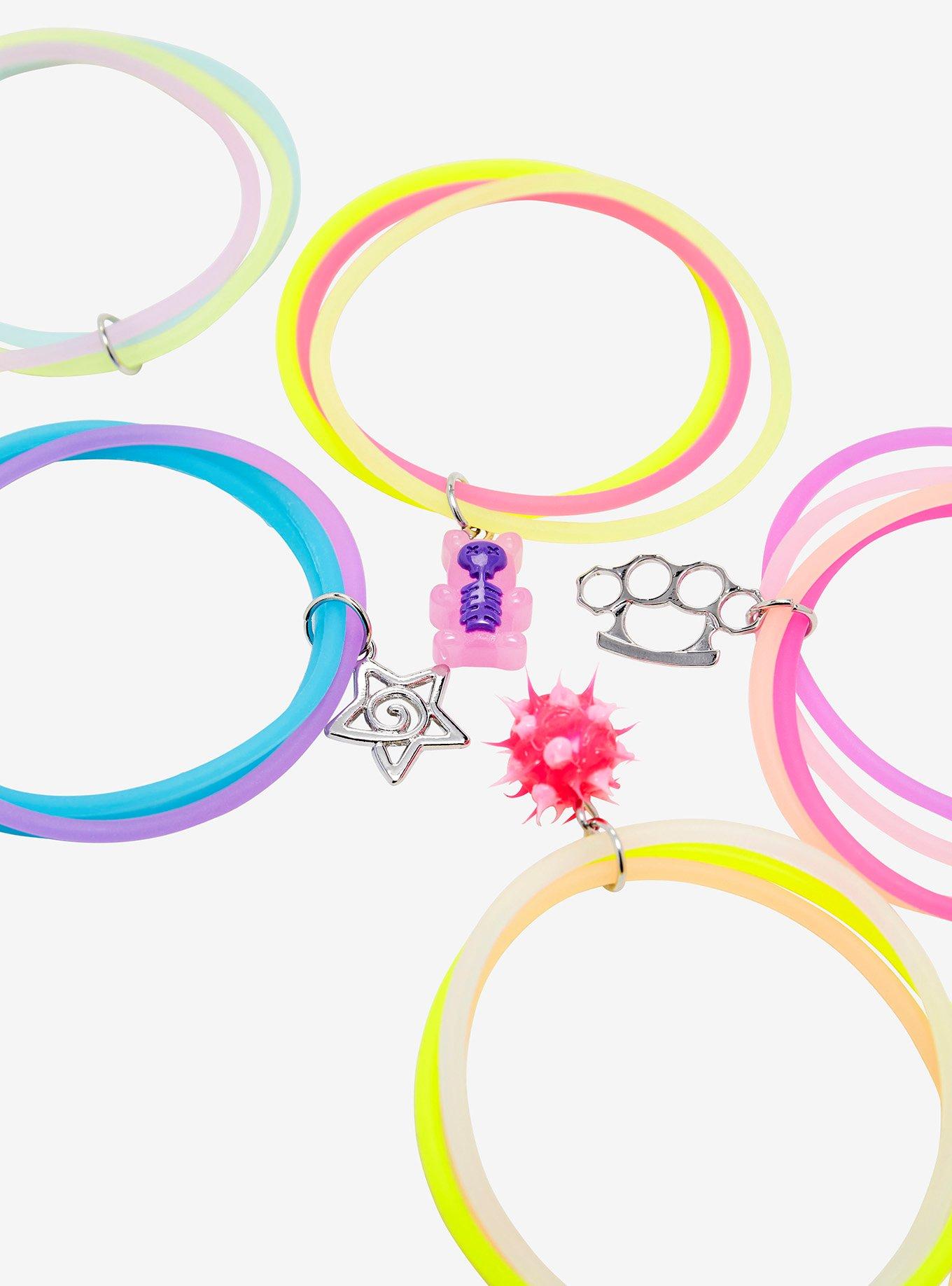 Charm Pastel Jelly Bracelet Set, , alternate