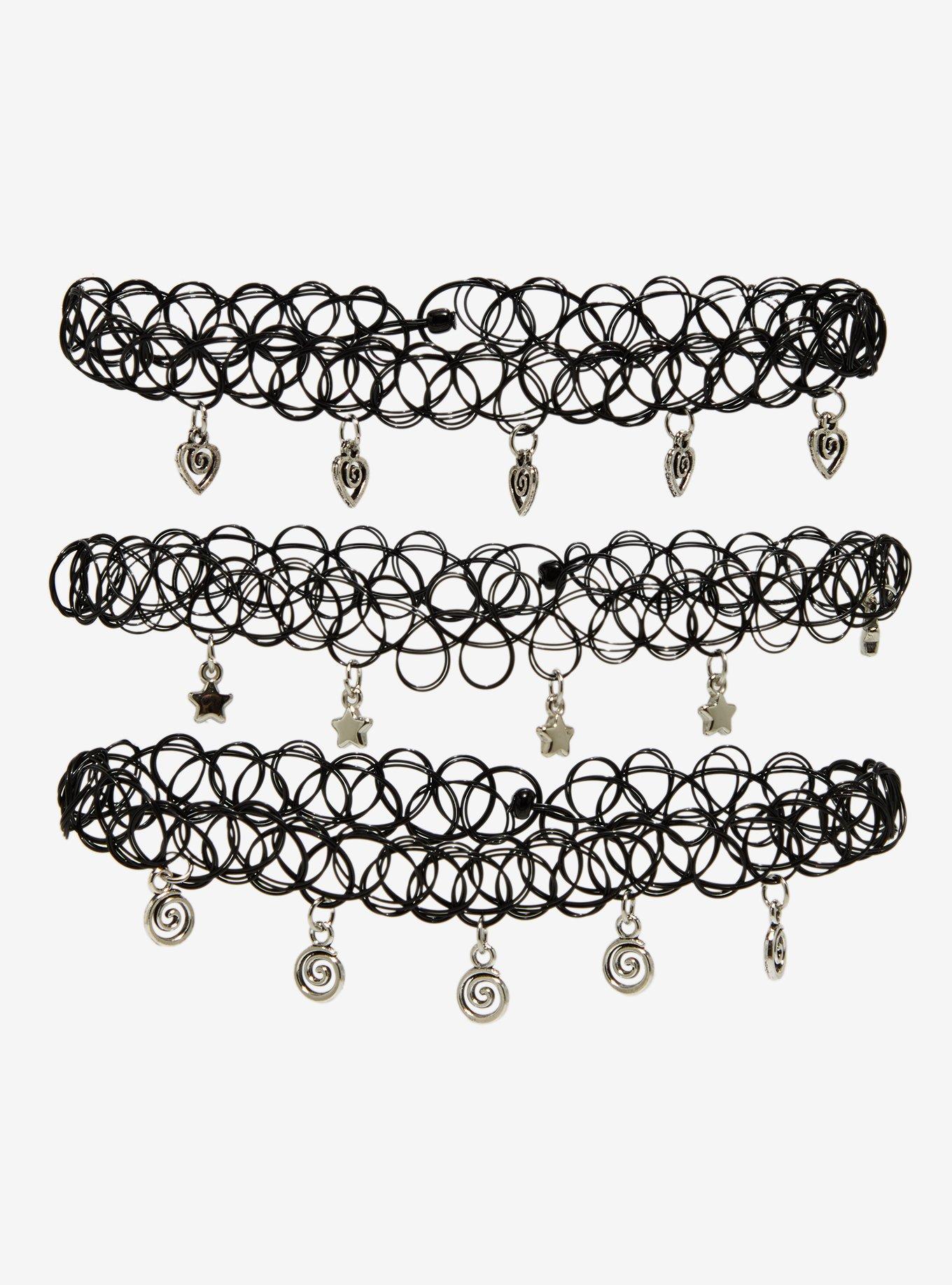 Heart Star Swirl Tattoo Choker Set, , hi-res
