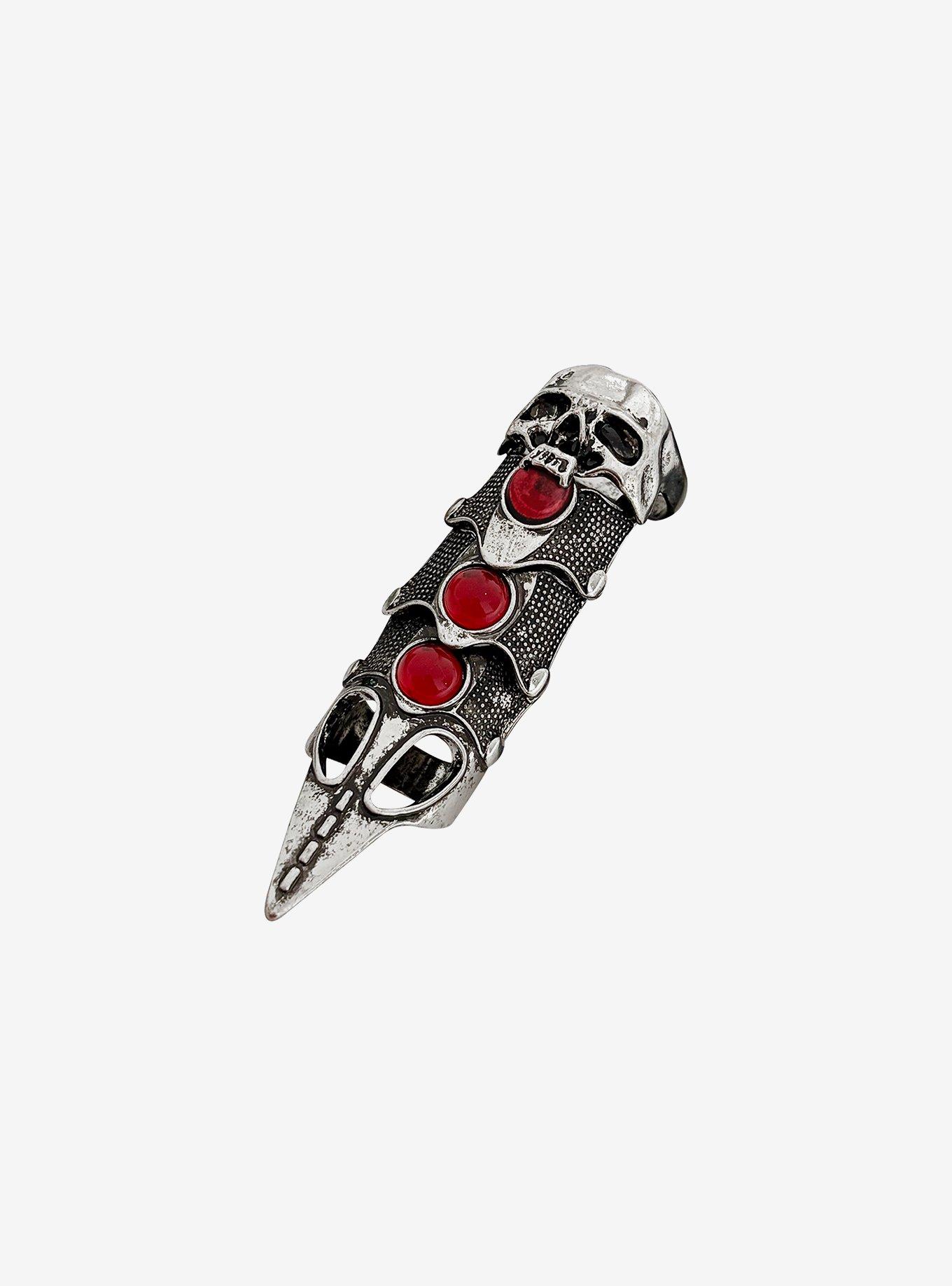 Skull & Red Jewel Armor Ring, , alternate