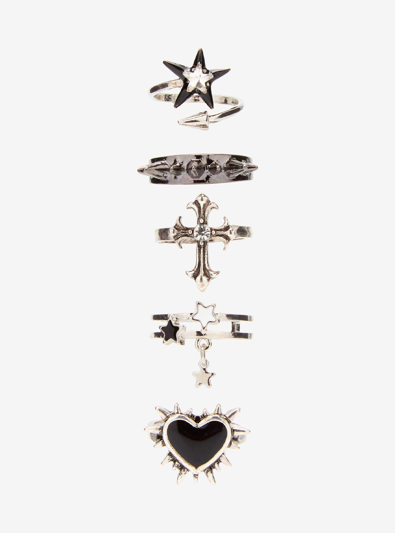Spike Heart Star Ring Set, , hi-res
