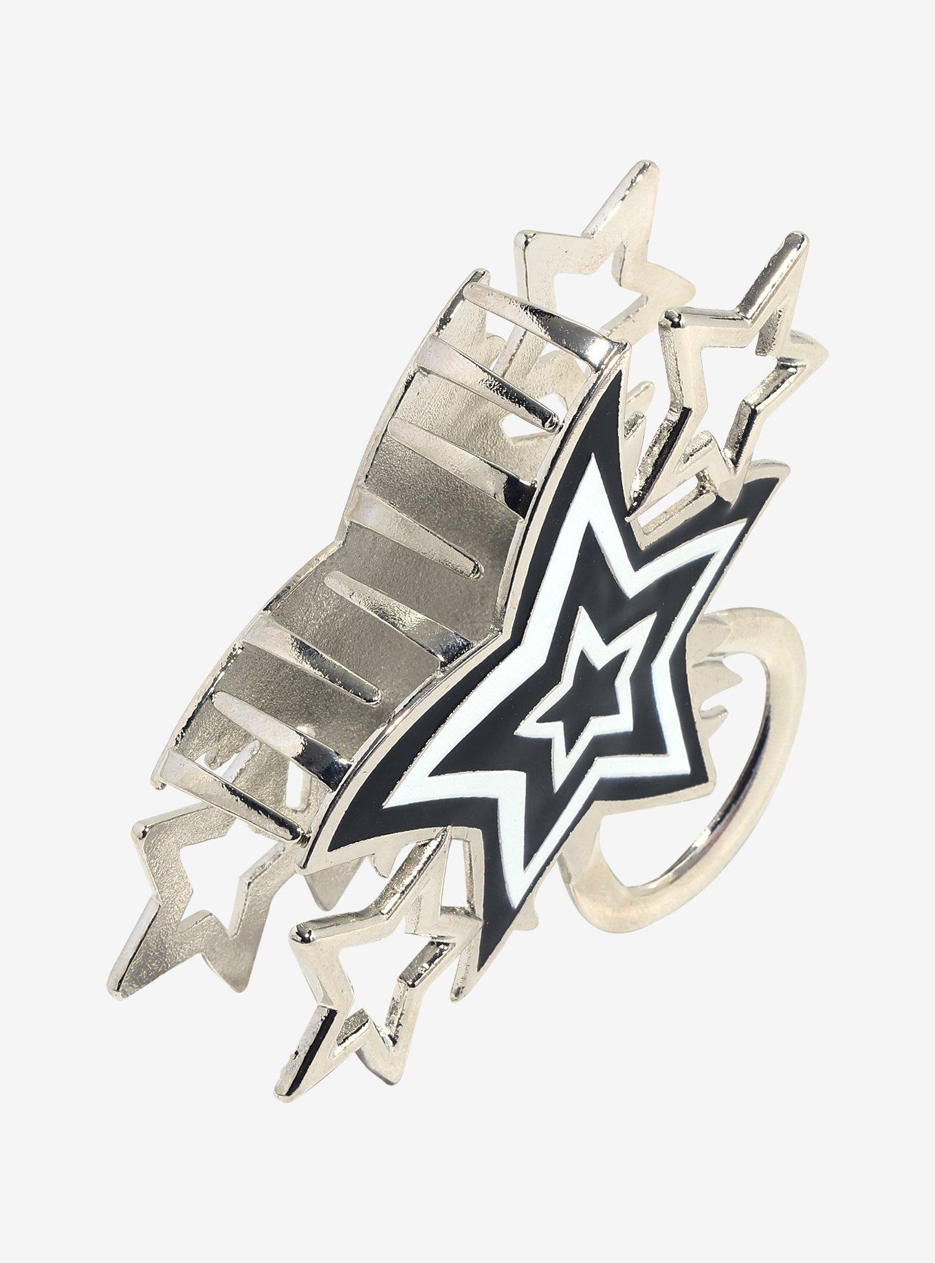 Black & White Star Claw Hair Clip, , alternate