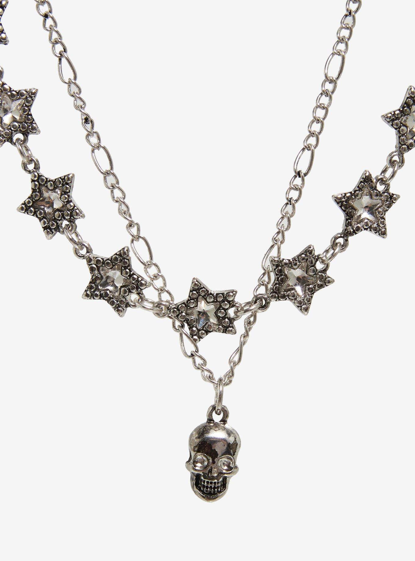 Skull Heart Cross Necklace Set, , alternate