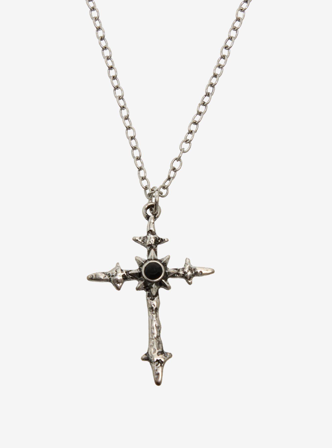 Thorn & Fable Mushroom Crystal Cross Necklace Set, , alternate
