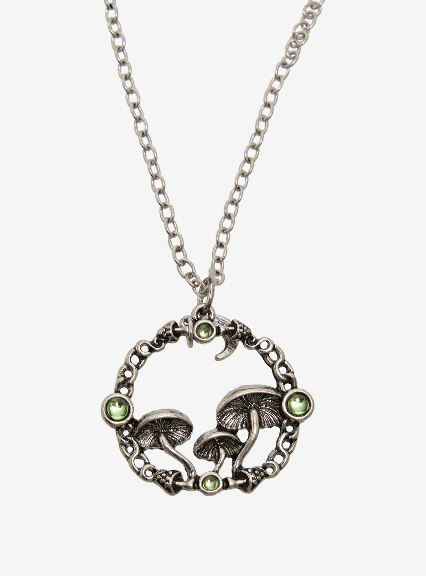 Thorn & Fable Mushroom Crystal Cross Necklace Set, , alternate