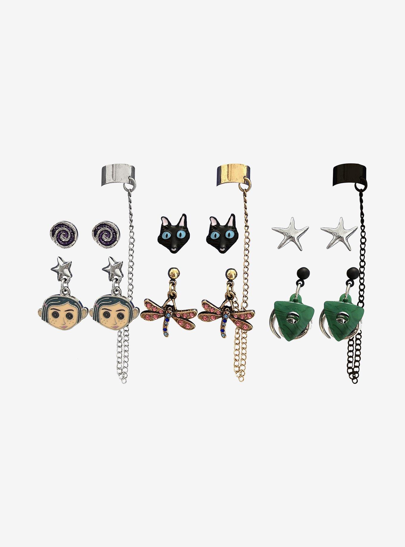 Coraline Character & Icons Cuff Earring Set, , hi-res