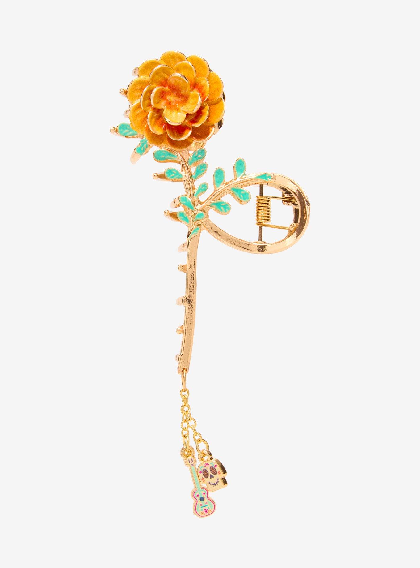 Disney Pixar Coco Marigold Charm Claw Hair Clip, , alternate