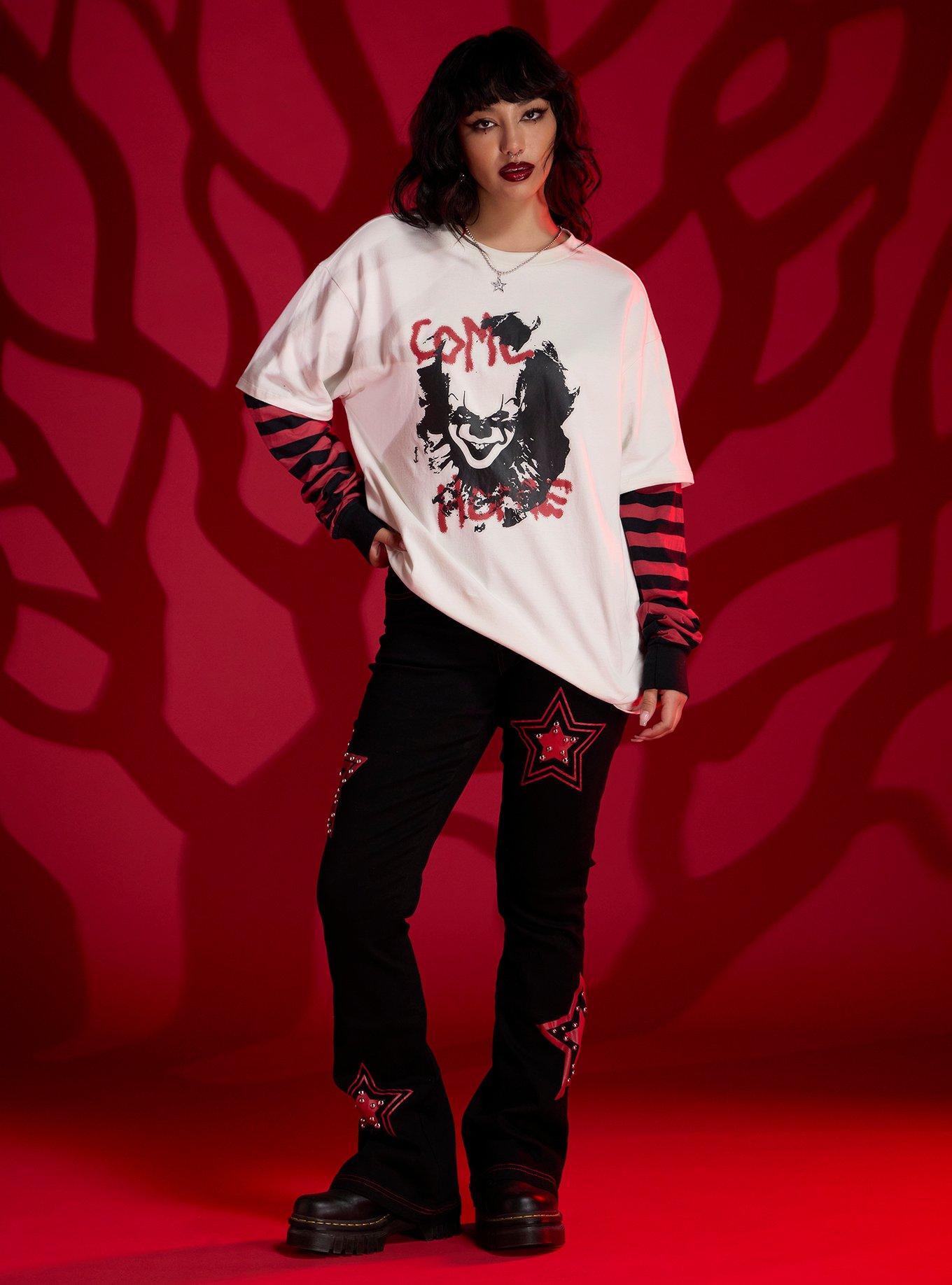 IT Pennywise Oversized Twofer Long-Sleeve T-Shirt, , hi-res