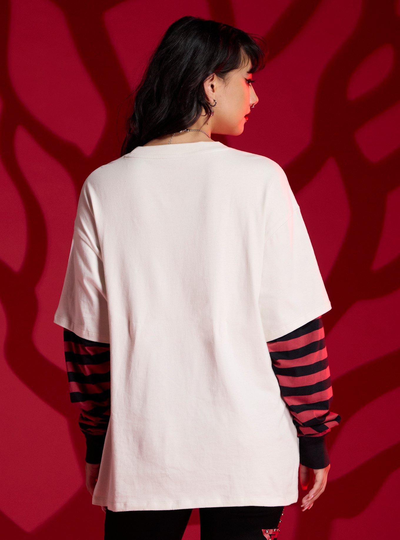 IT Pennywise Oversized Twofer Long-Sleeve T-Shirt, RED, alternate