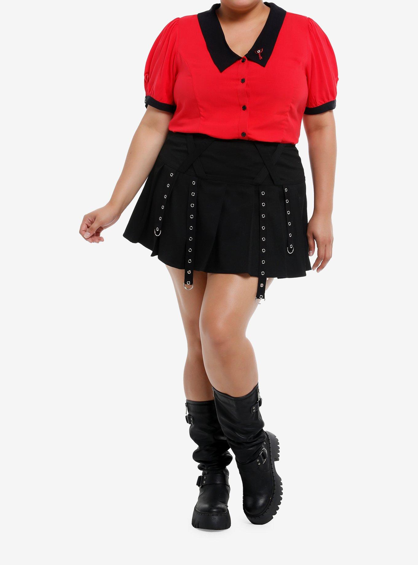Hazbin Hotel Vaggie Pin Girls Woven Button-Up Plus Size, , hi-res