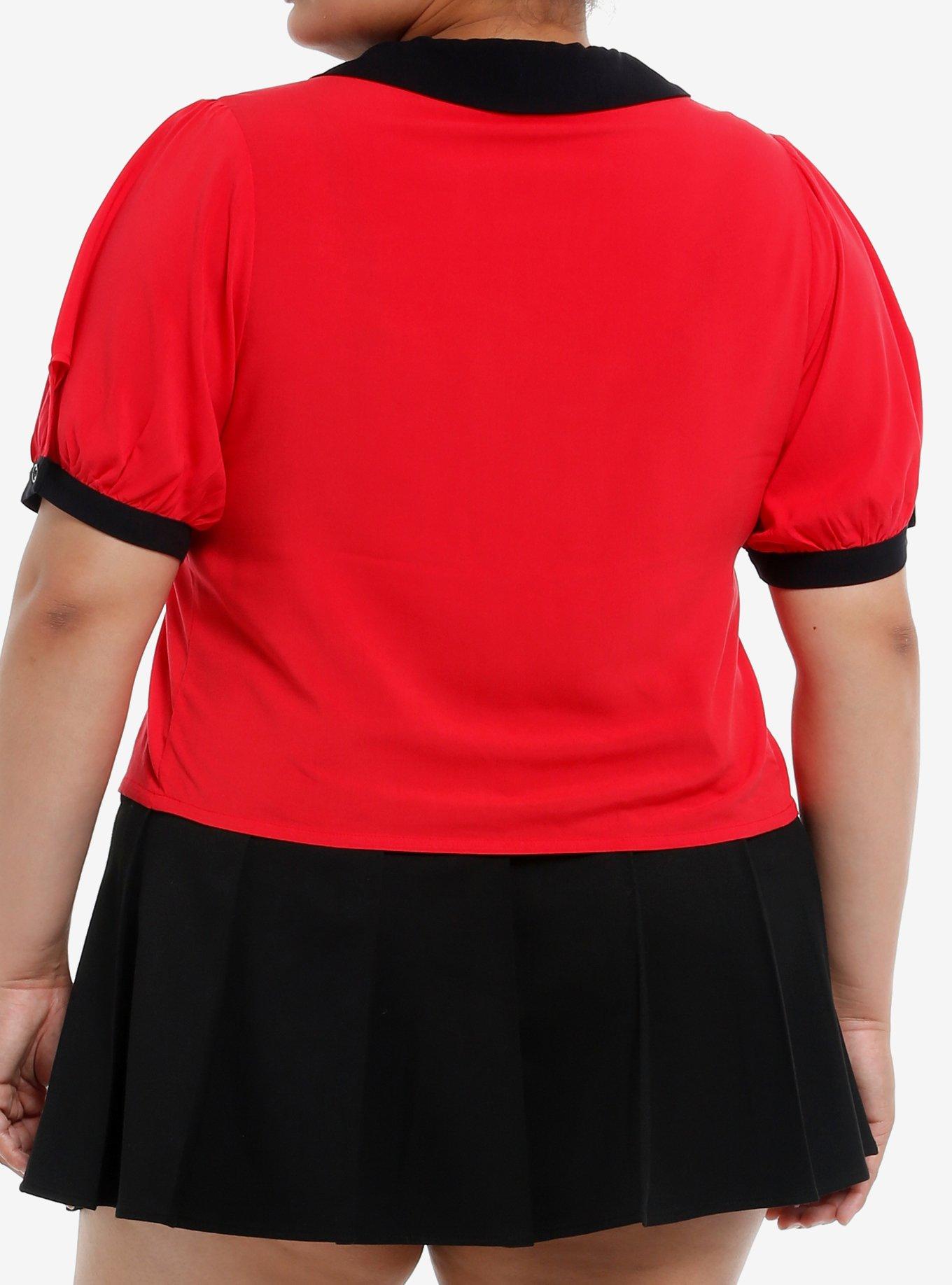 Hazbin Hotel Vaggie Pin Girls Woven Button-Up Plus Size, BLACK, alternate