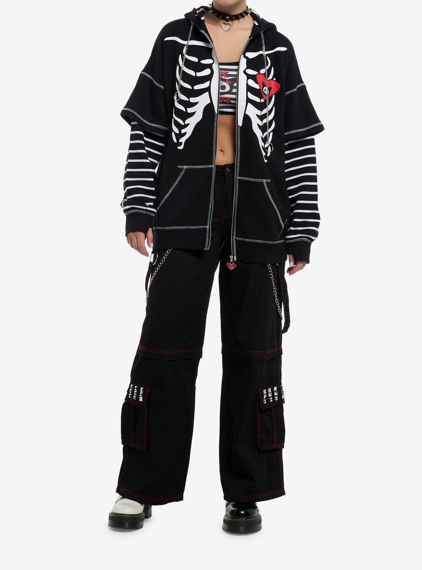 Skelanimals Kit The Cat Girls Oversized Twofer Hoodie, , hi-res