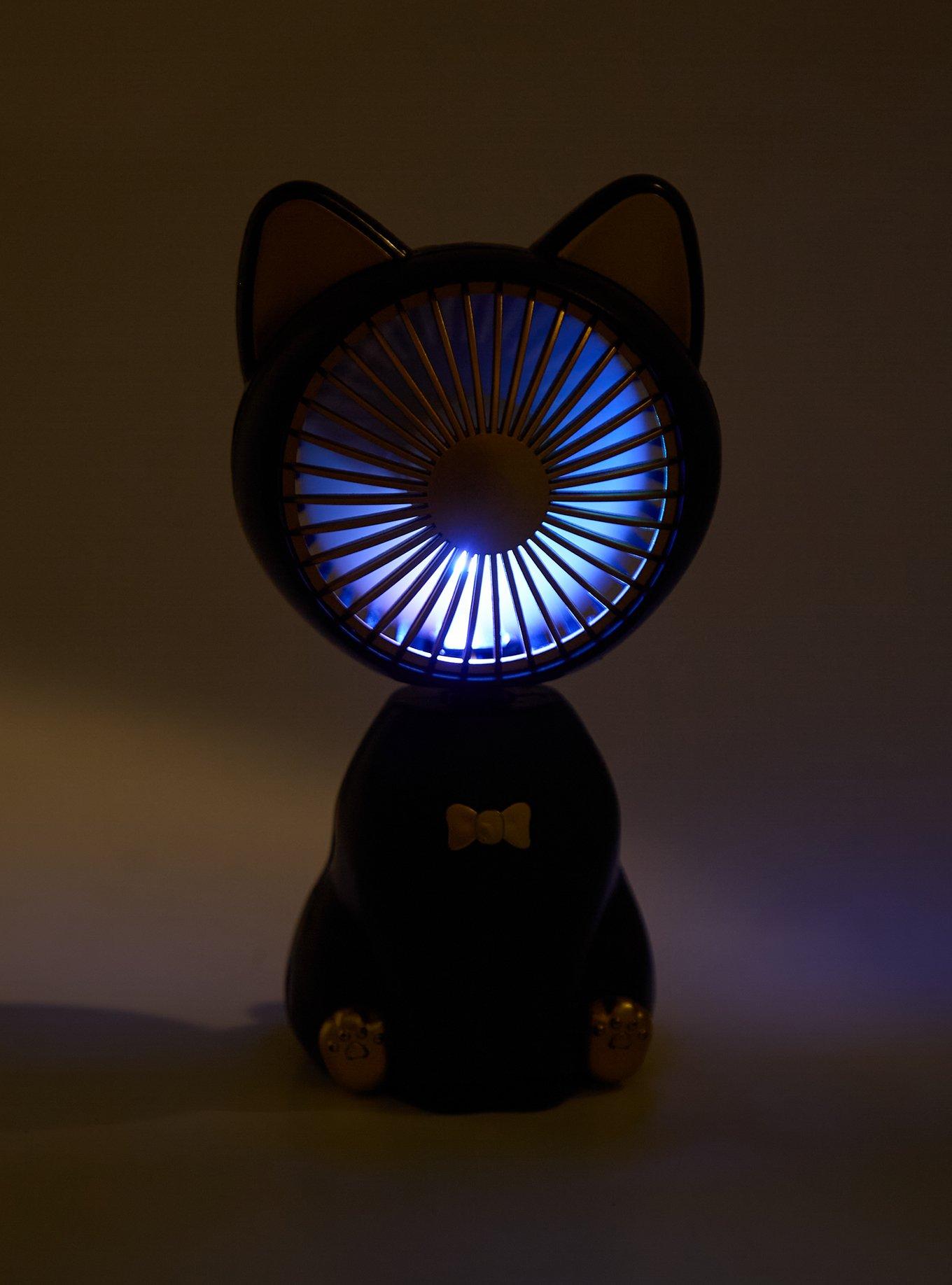 Tech Theory Black Cat Color-Changing Handheld Fan, , hi-res