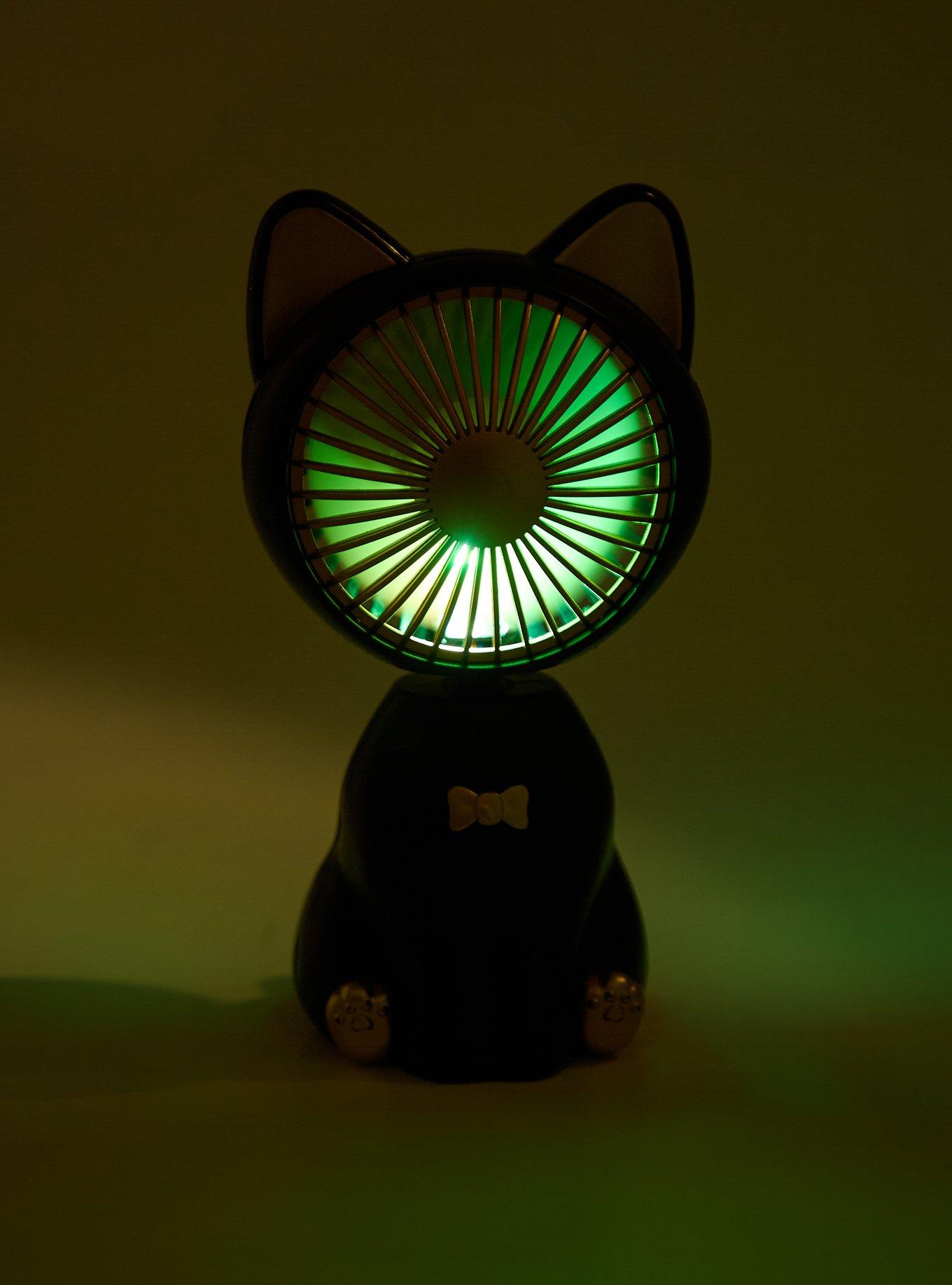 Tech Theory Black Cat Color-Changing Handheld Fan, , alternate