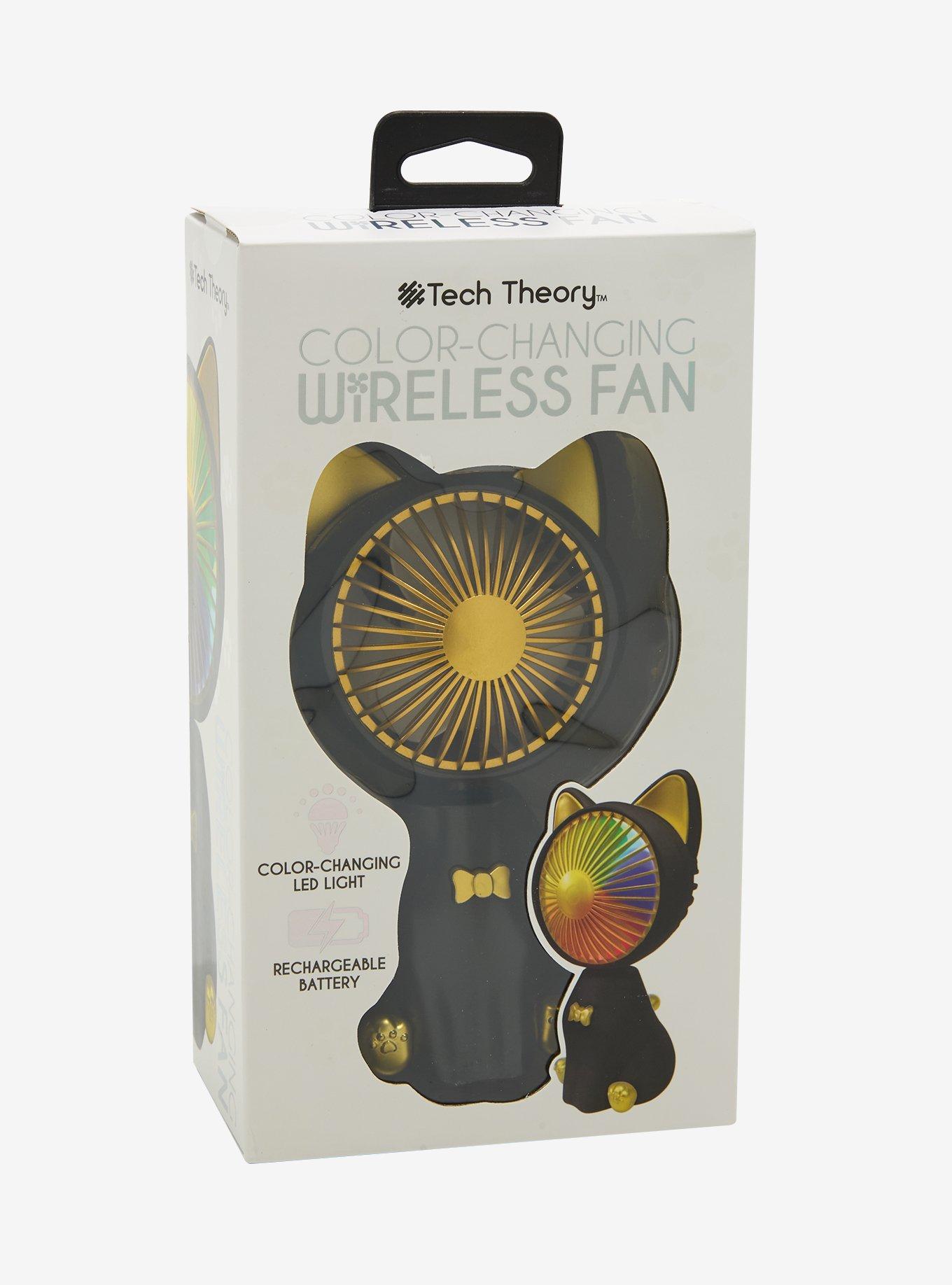Tech Theory Black Cat Color-Changing Handheld Fan, , alternate