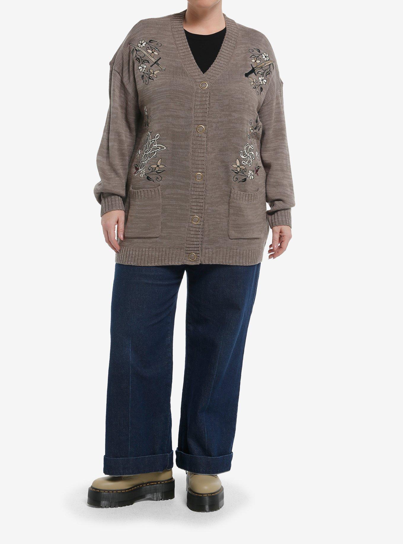 The Lord Of The Rings Floral Icons Girls Cardigan Plus Size, MULTI, alternate