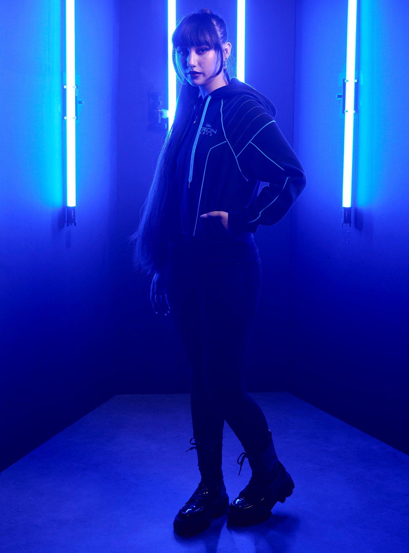 Disney Tron: Ares Blue Crop Hoodie, MULTI, alternate