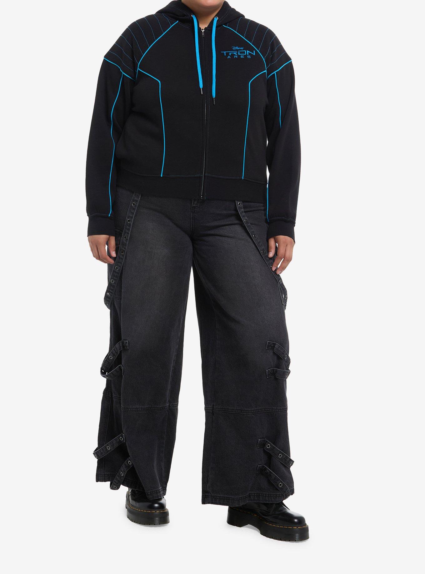 Disney Tron: Ares Blue Crop Hoodie Plus Size, MULTI, alternate