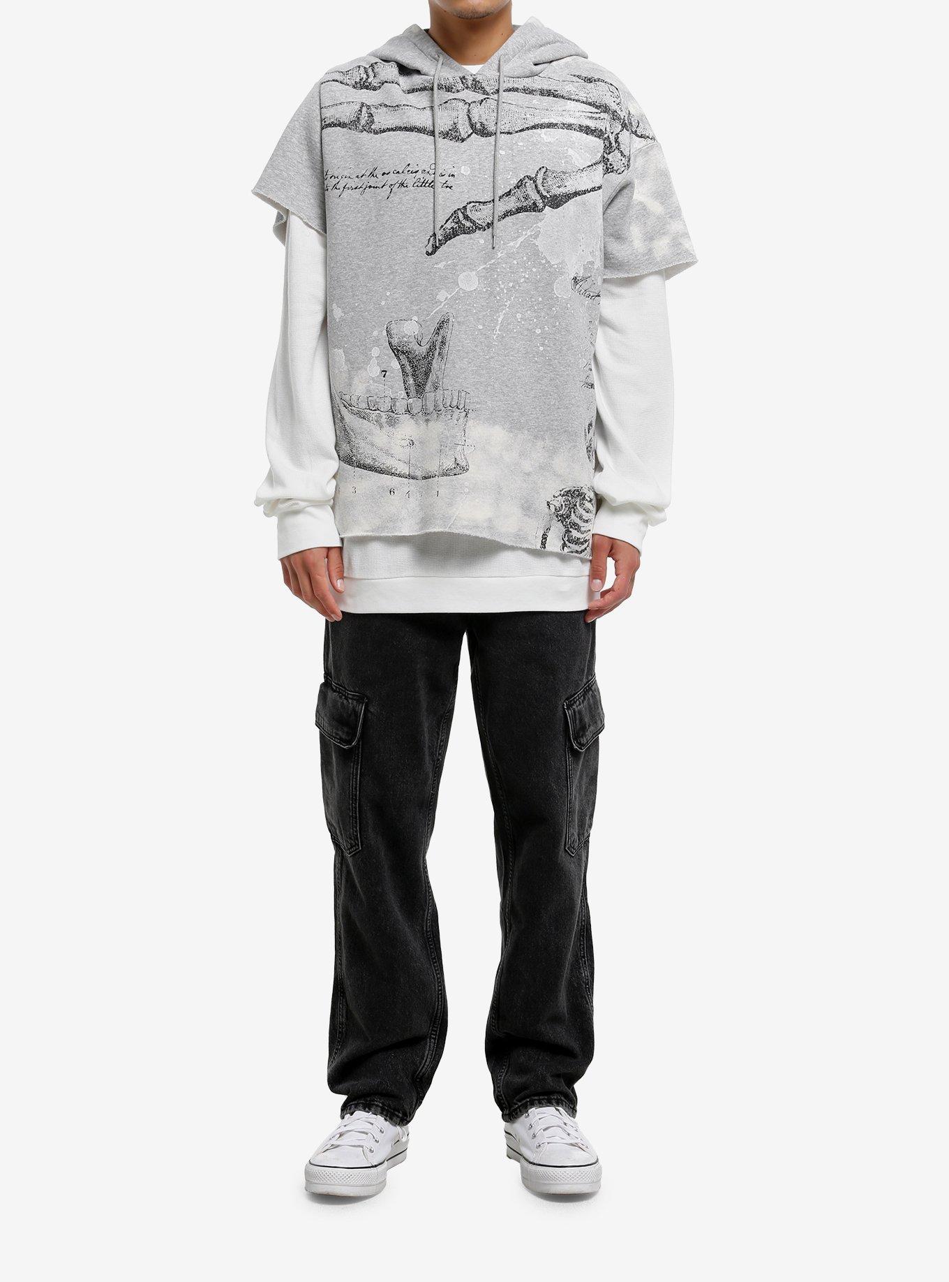 Anatomy Grey & White Twofer Thermal Hoodie, , alternate