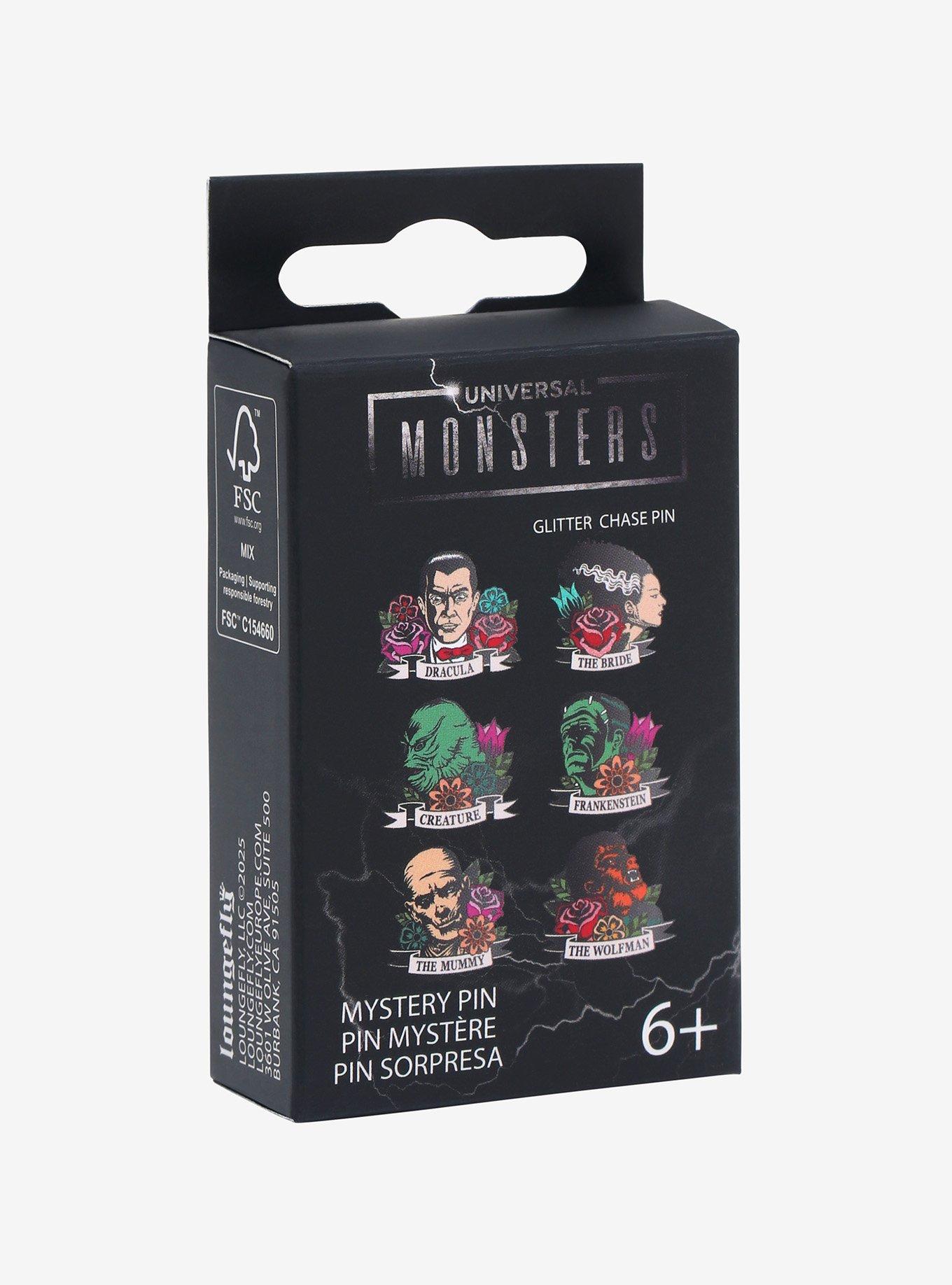 Loungefly Universal Monsters Character Tattoo Blind Box Enamel Pin, , hi-res