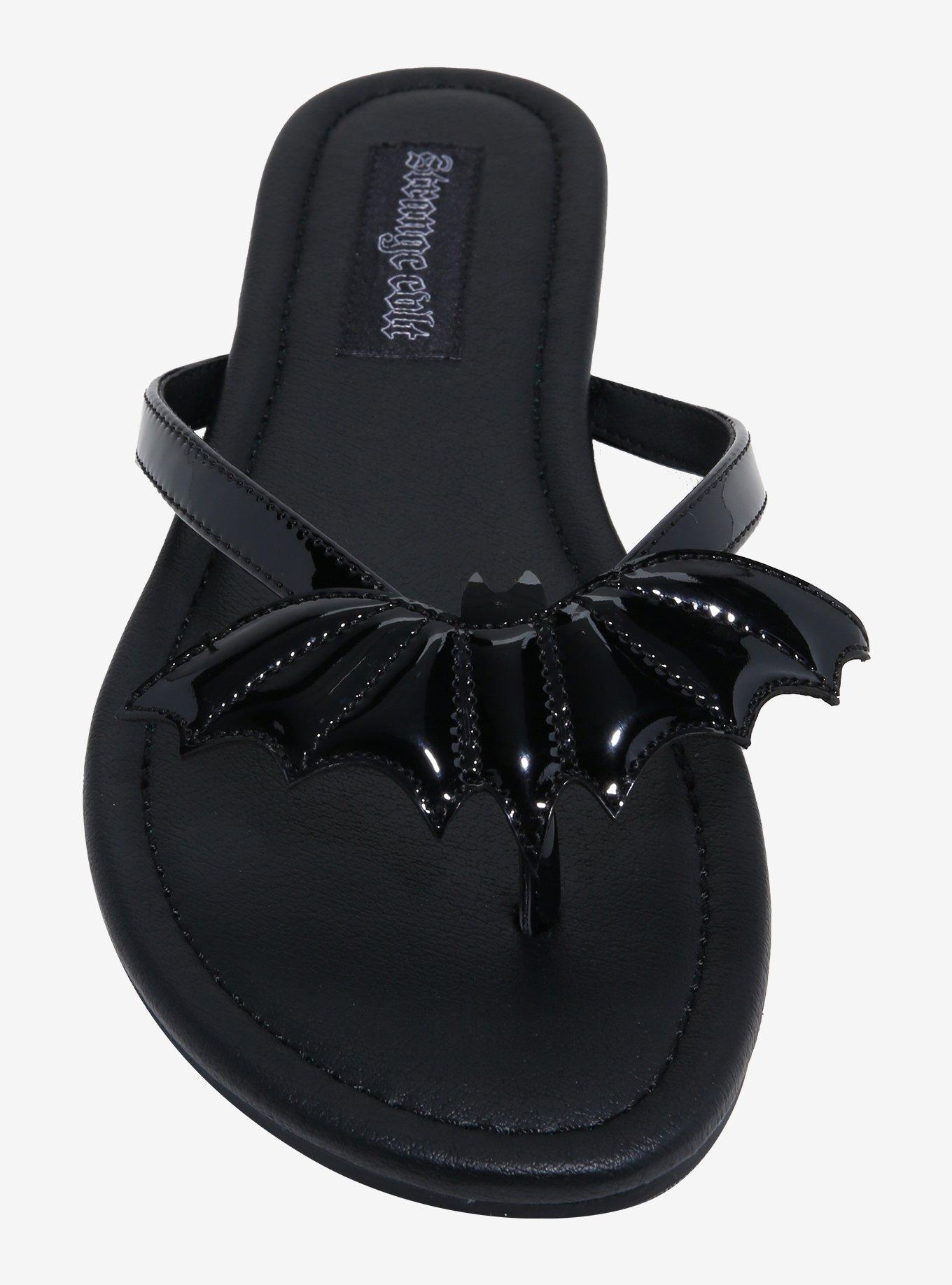 Strange Cvlt Betty Bat Shiny Black Sandals, MULTI, alternate