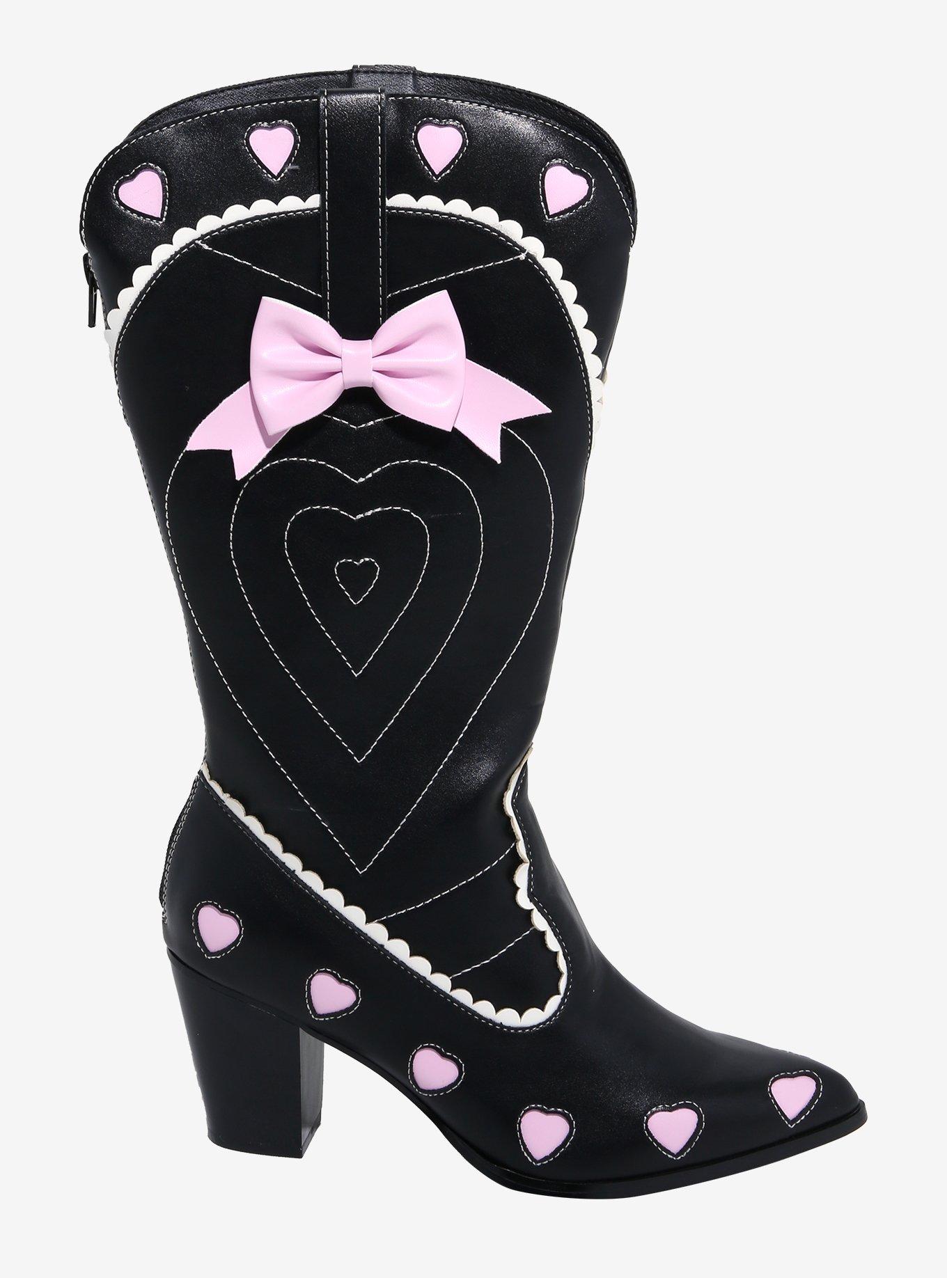 YRU Black & Pink Space Cowgirl Boots, MULTI, alternate
