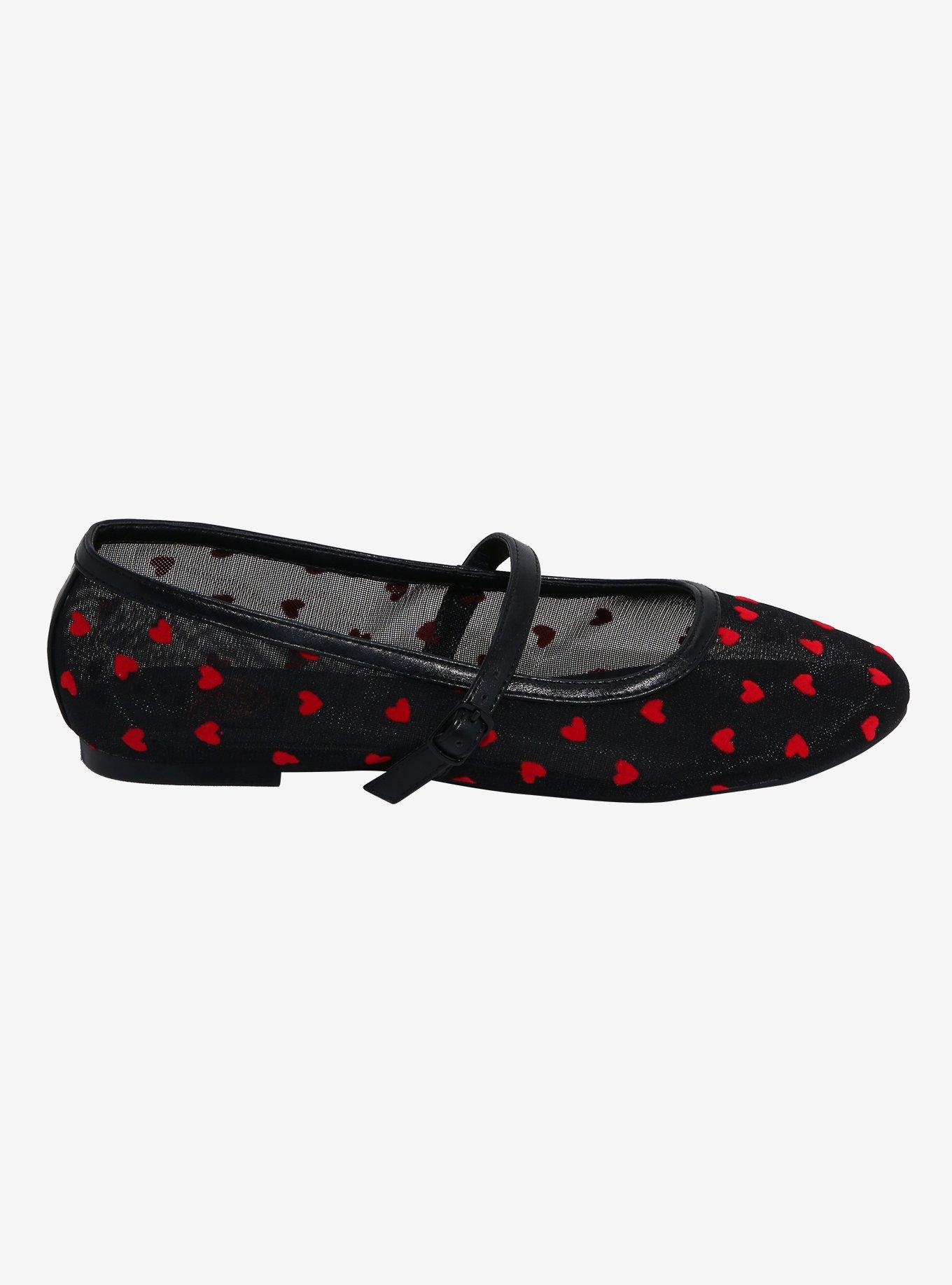Strange Cvlt Red Heart Mesh Helena Flats, MULTI, alternate