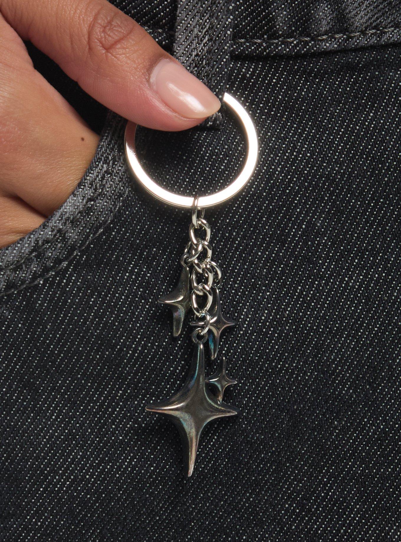 Pink Stars Tokyo Style Dark Wash Baggy Jeans, BLUE, alternate