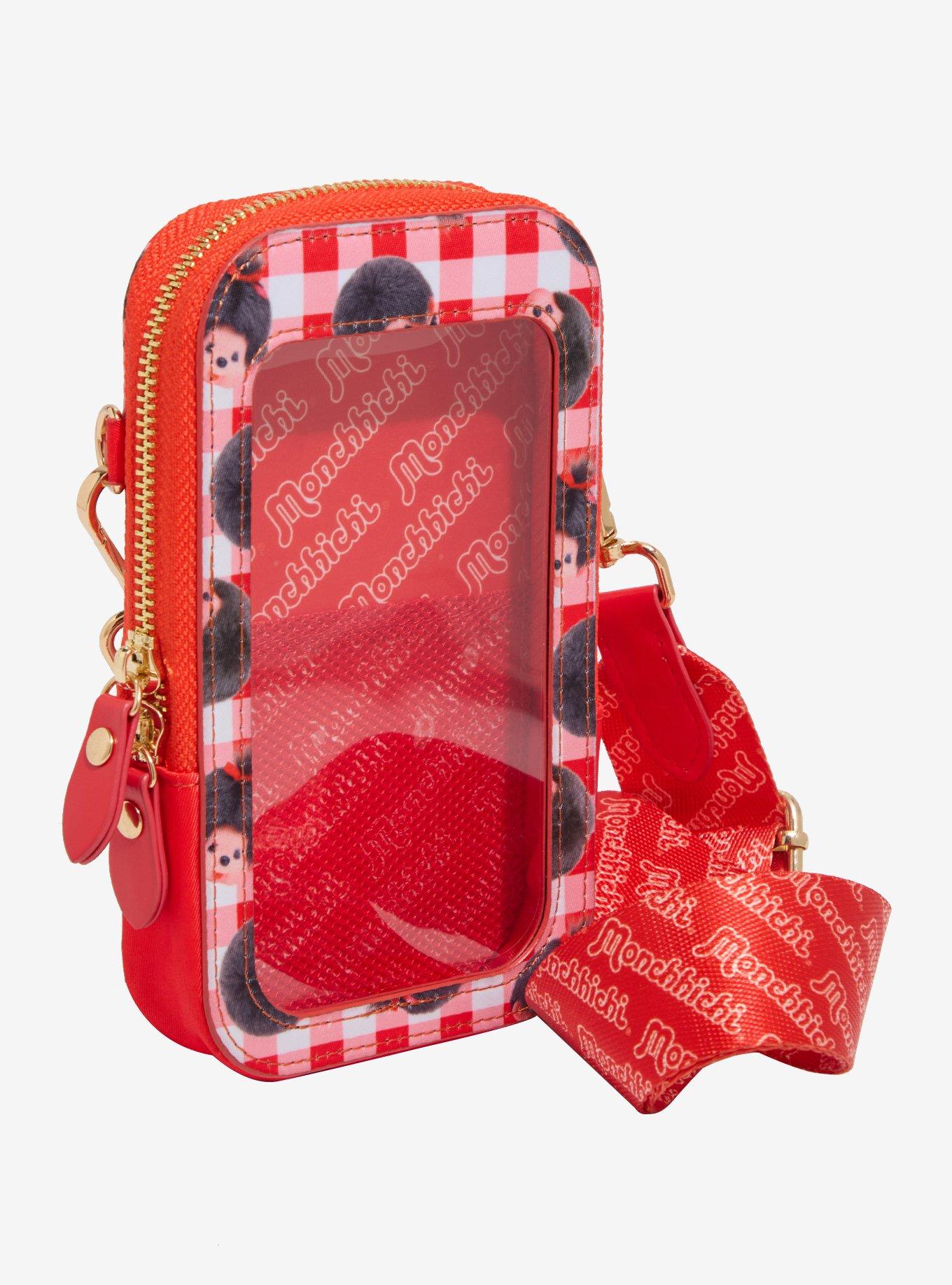 Monchhichi Red Gingham Phone Pouch, , hi-res