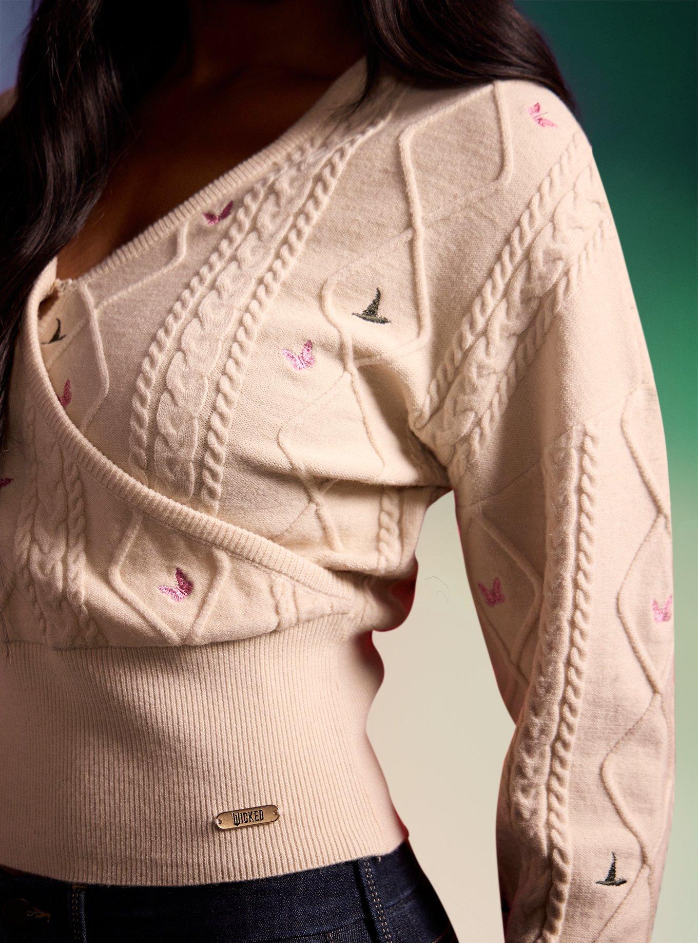 Her Universe Wicked Elphaba & Glinda Crossover Knit Sweater Her Universe Exclusive, MULTI, alternate - view 4