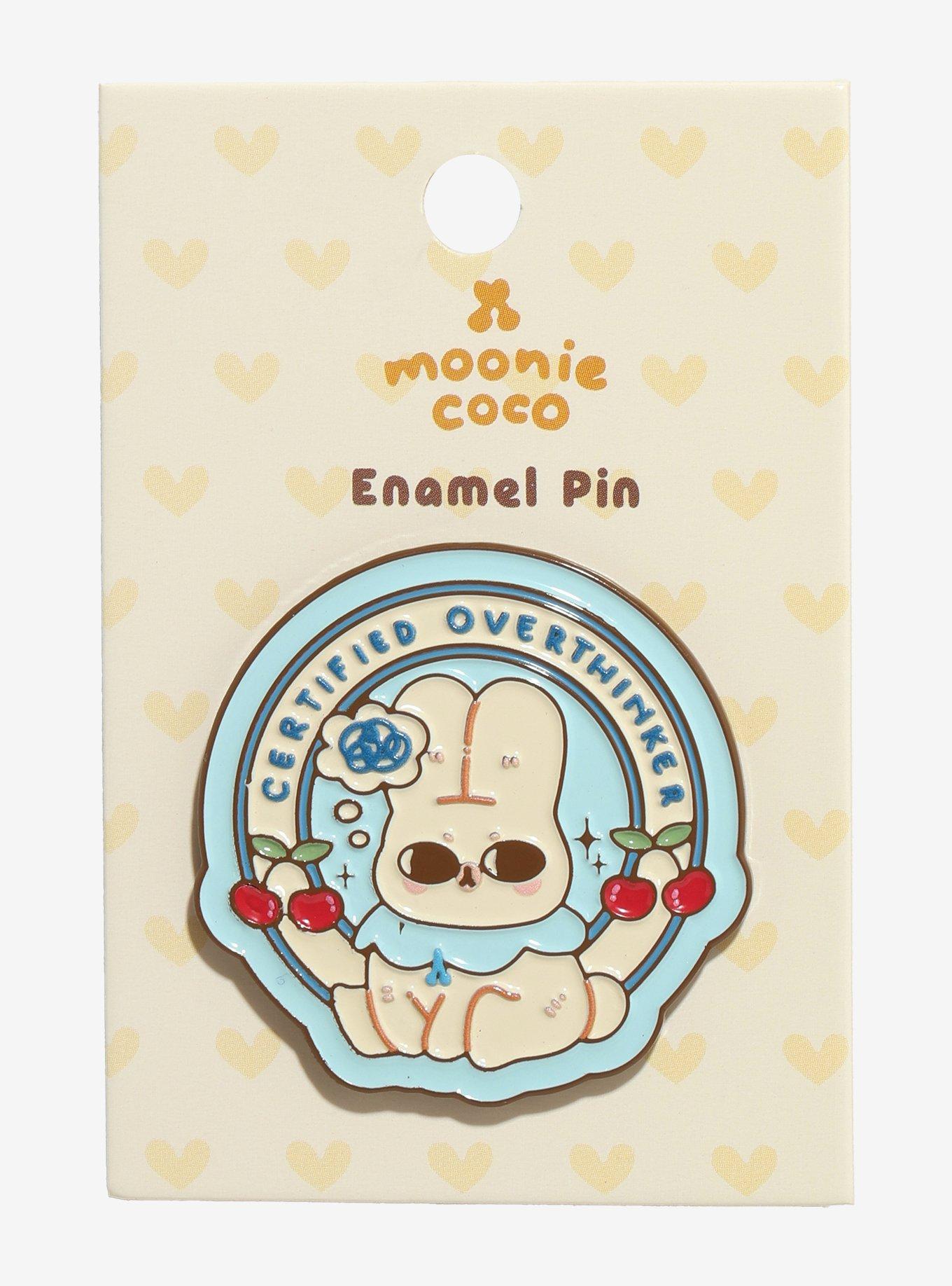 Bunny Certified Overthinker Enamel Pin By Moonie Coco, , hi-res