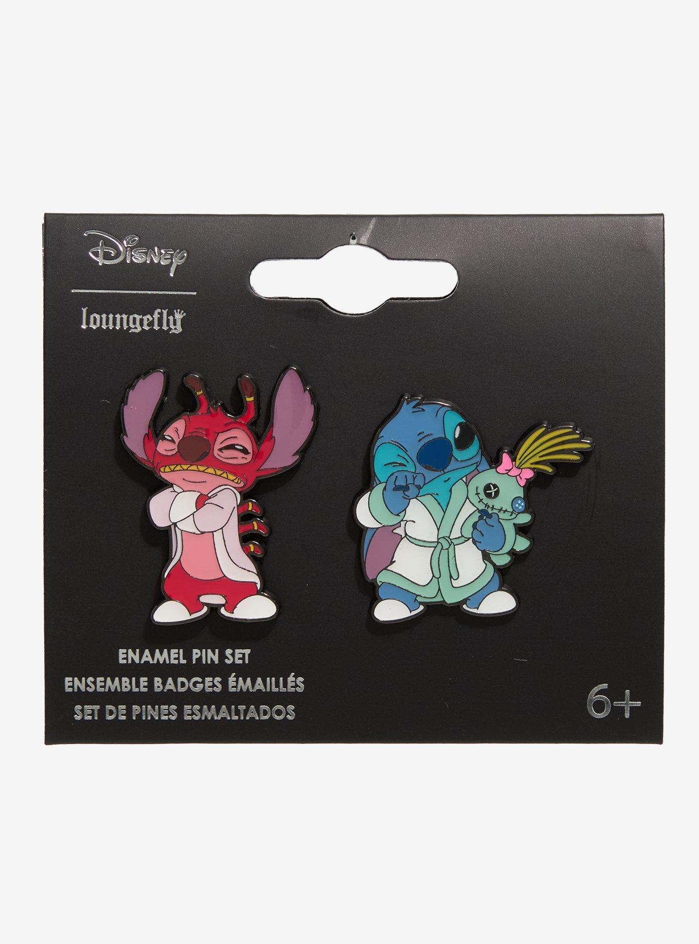 Loungefly Disney Stitch & Leroy Enamel Pin Set, , hi-res