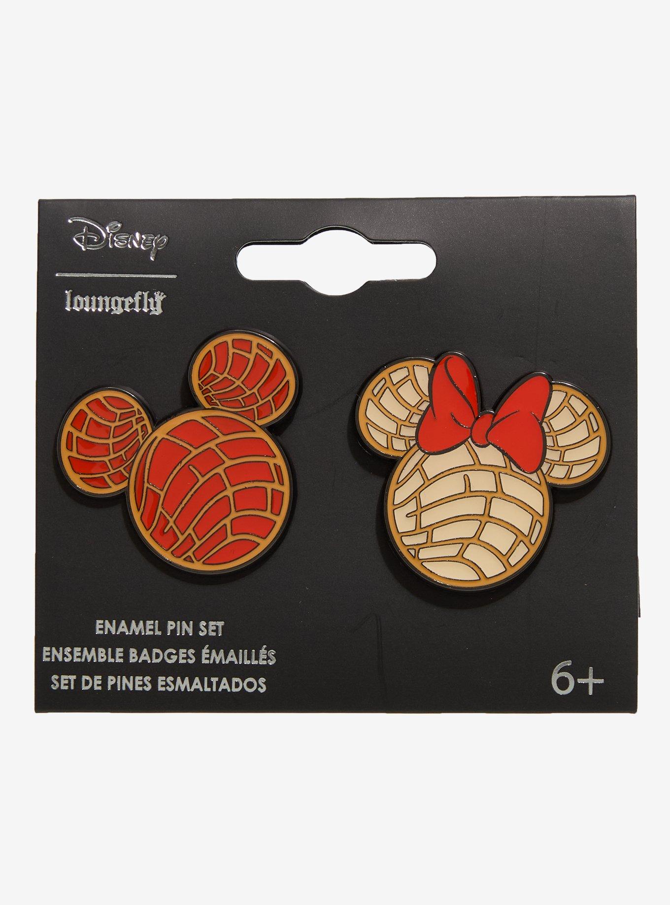 Loungefly Disney Mickey Mouse & Minnie Mouse Pan Dulce Enamel Pin Set, , hi-res