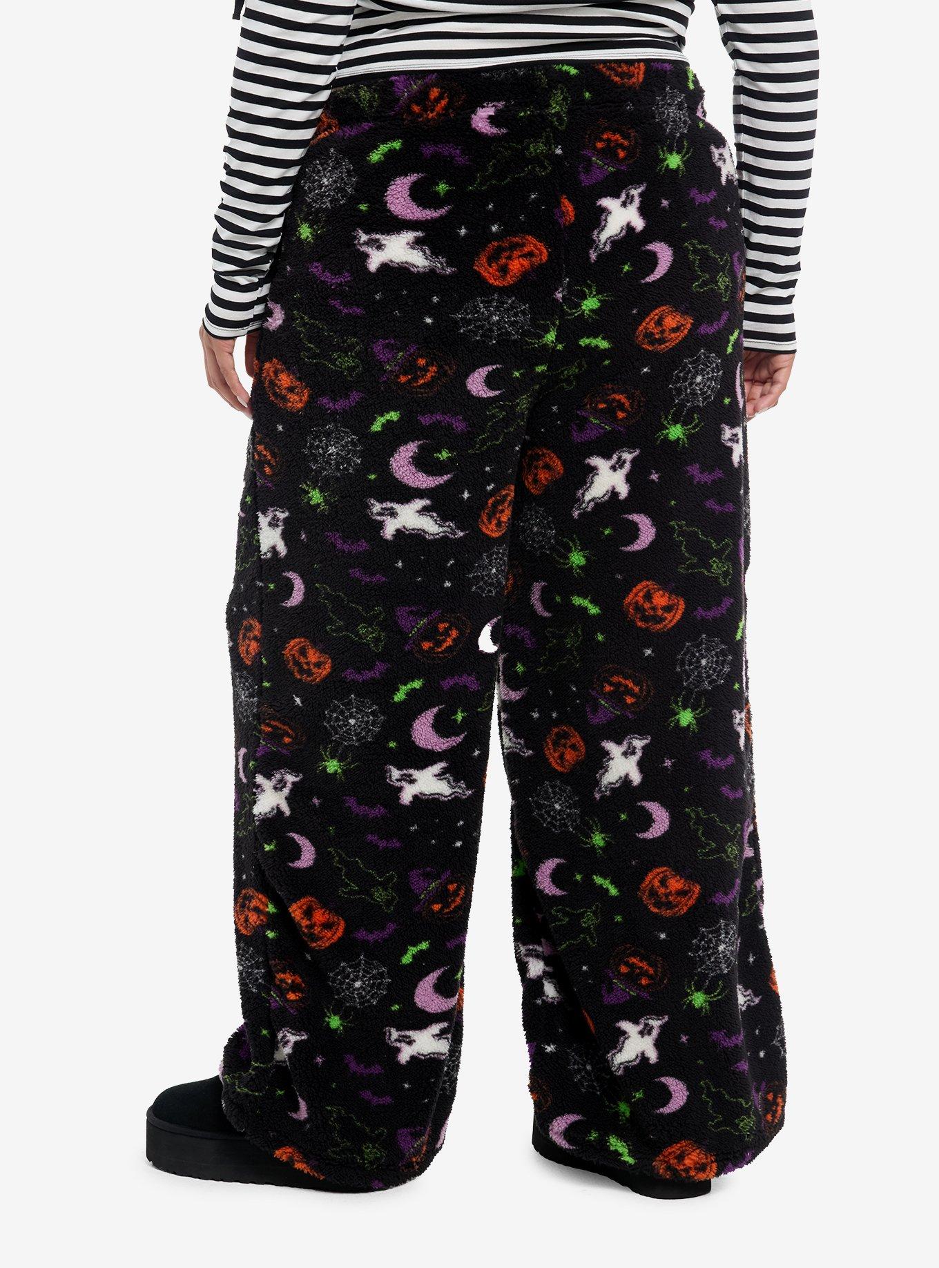 Halloween Icons Sherpa Girls Pajama Pants Plus Size, , hi-res