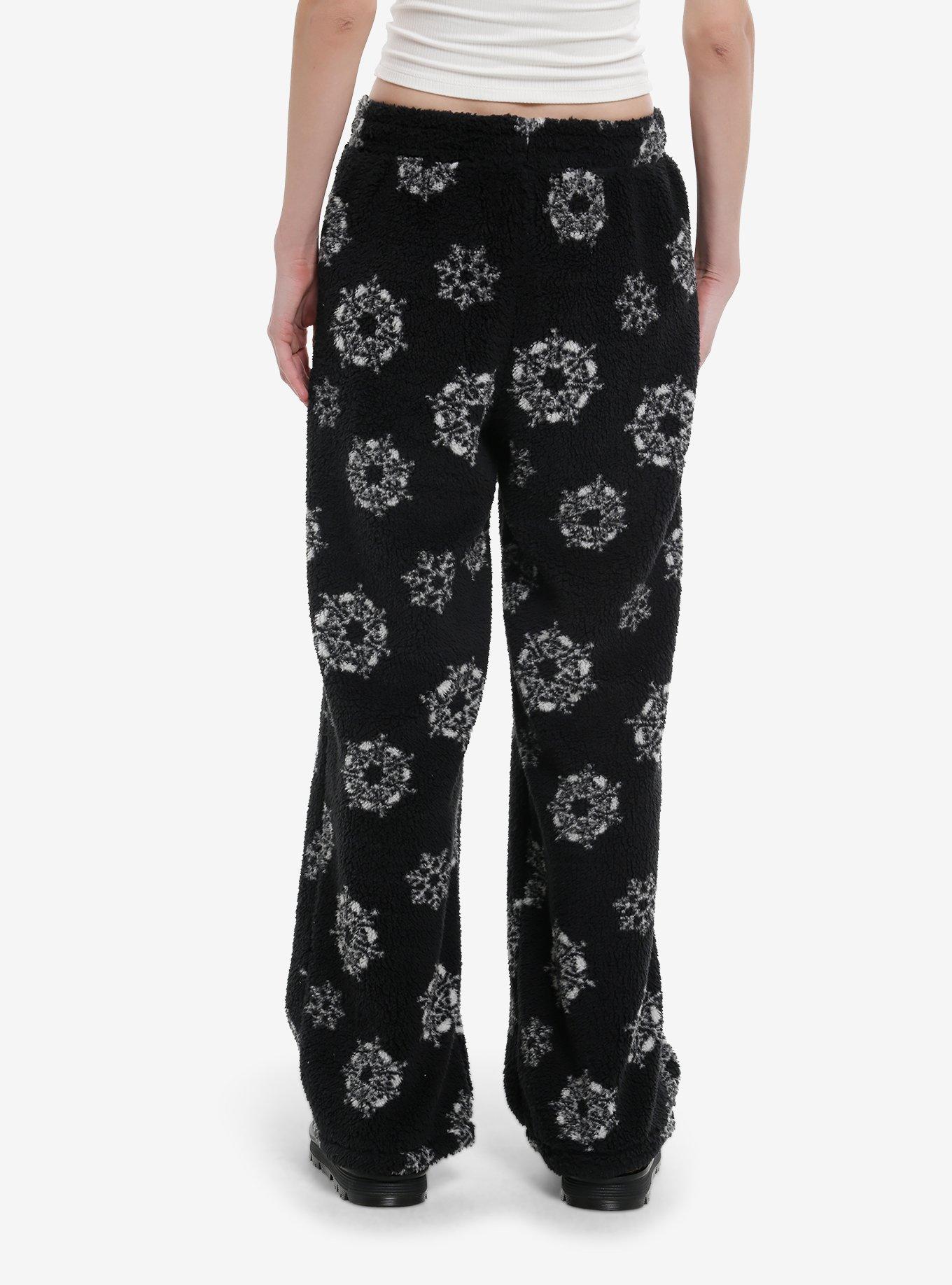 Skull Snowflake Sherpa Pajama Pants, , hi-res