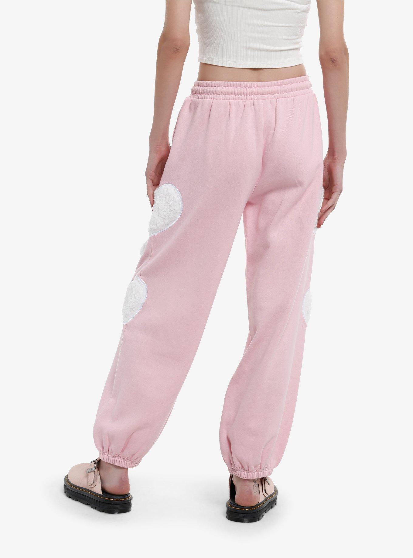 Sweet Society White Heart Pastel Pink Girls Jogger Sweatpants, , hi-res