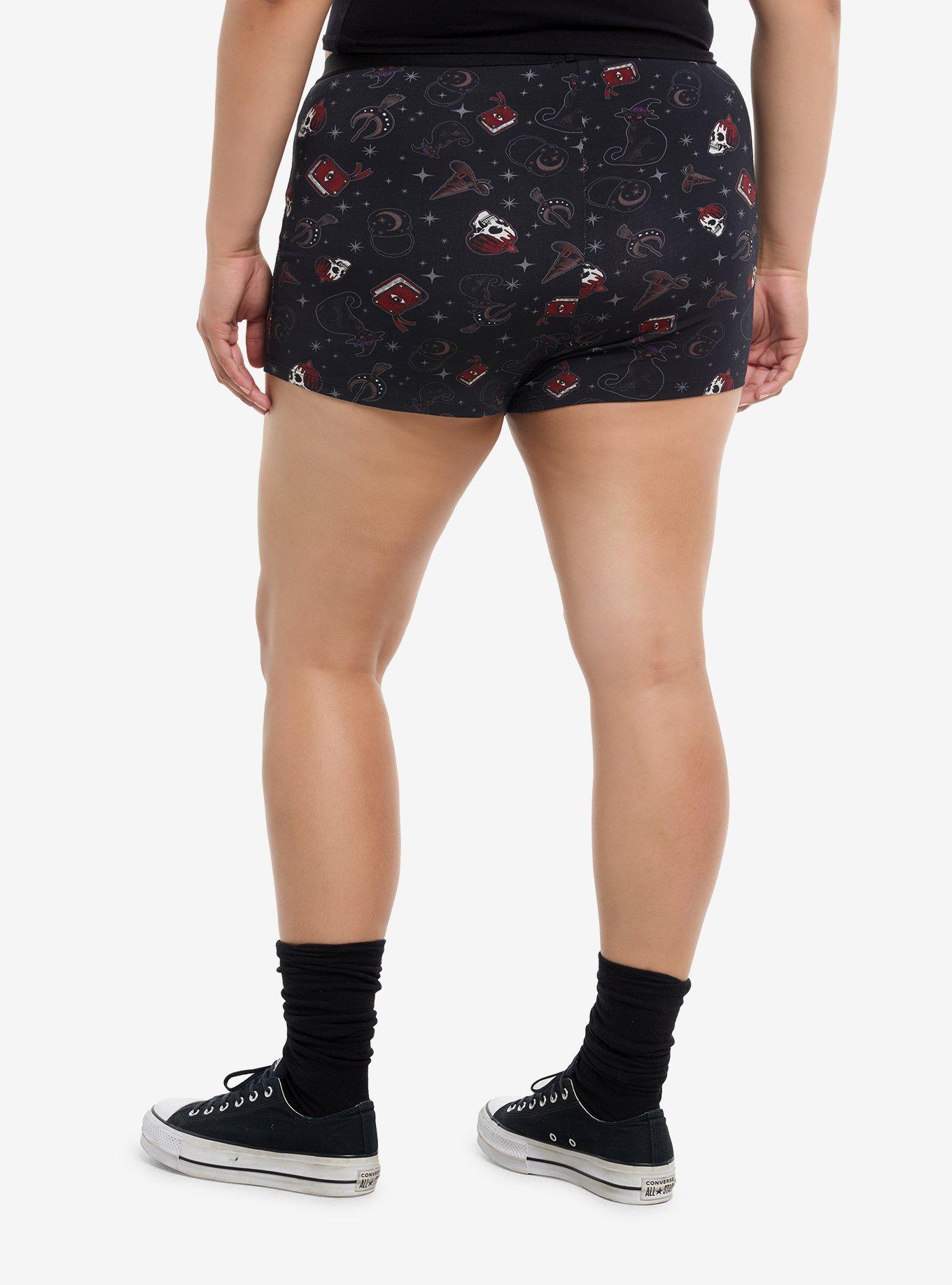 Cosmic Aura Witch Icons Girls Micro Soft Shorts Plus Size, , hi-res