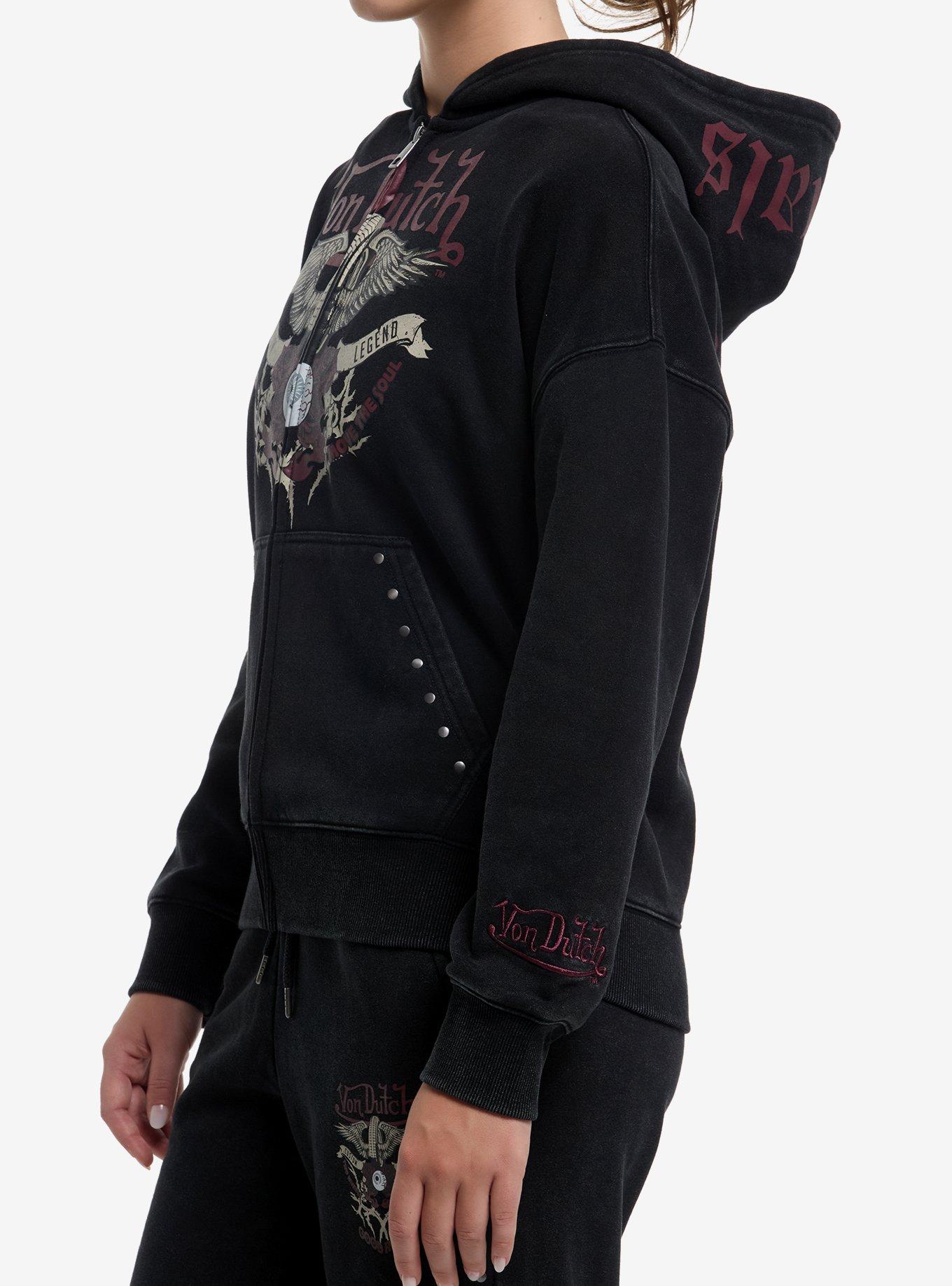 Von Dutch Eye Logo Girls Hoodie, GREY, alternate