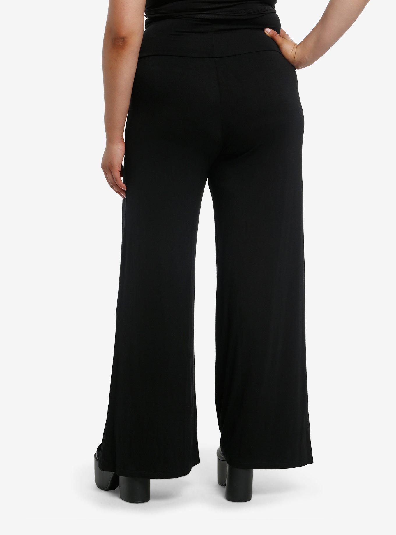 Cosmic Aura Black Ghost Bat Palazzo Pants Plus Size, , hi-res