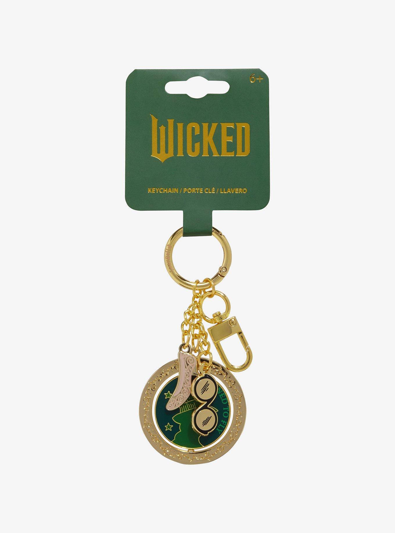 Wicked Elphaba & Glinda Spinning Multi-Charm Keychain — BoxLunch Exclusive, , alternate