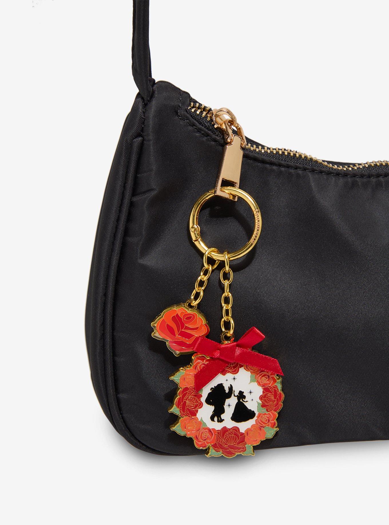 Loungefly Disney Beauty and the Beast Rose Wreath Multi-Charm Keychain — BoxLunch Exclusive, , hi-res