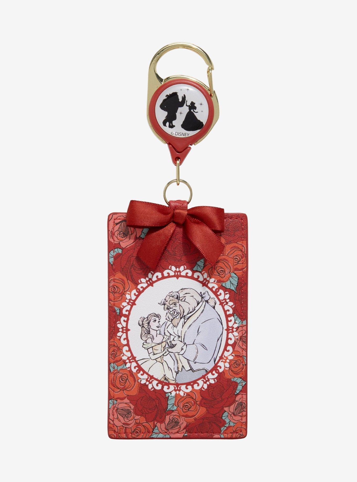 Disney Beauty and the Beast Belle & Beast Roses Retractable Lanyard — BoxLunch Exclusive, , hi-res